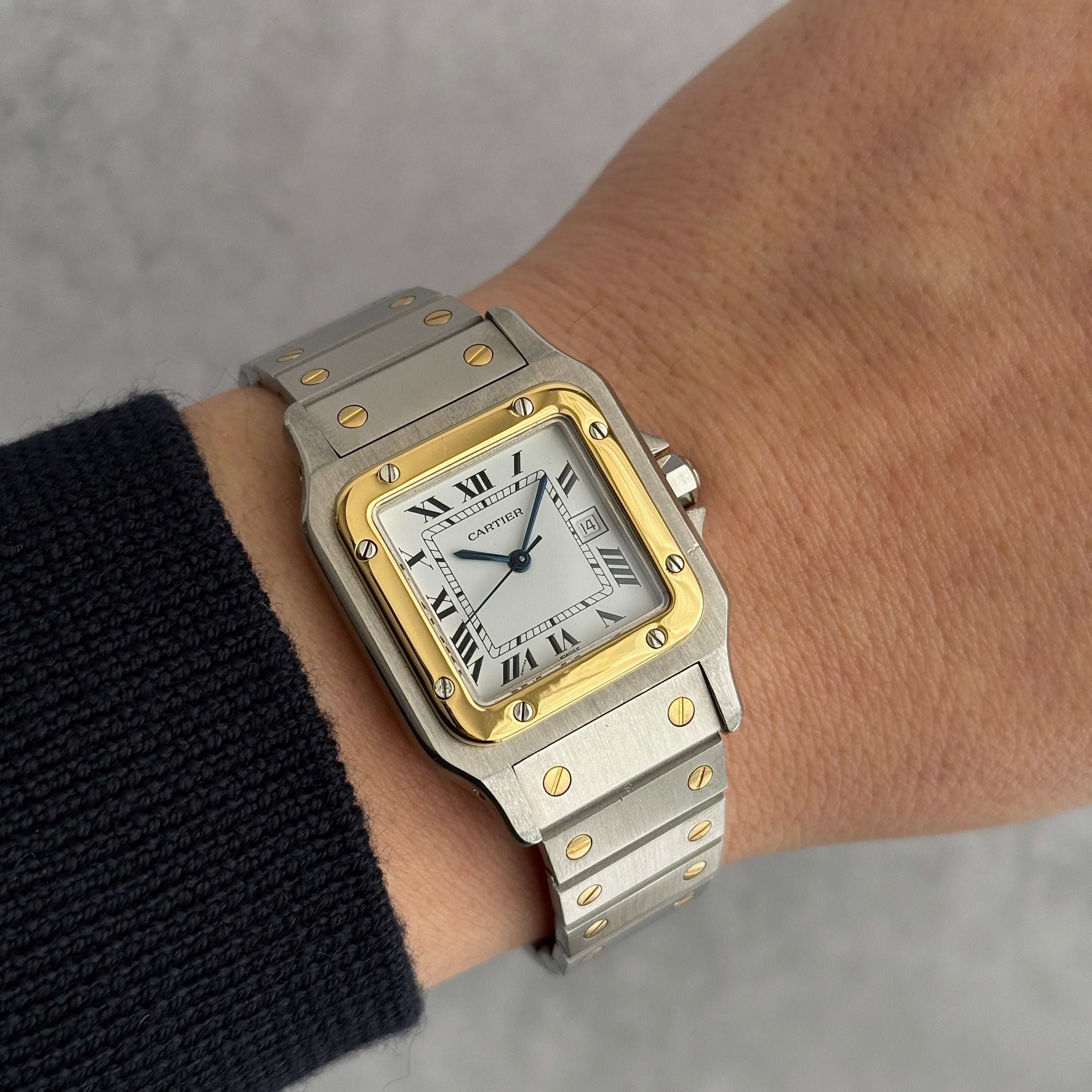 【Cartier】カルティエ サントスカレLM 18KYG×SS 初期型ブレスレット