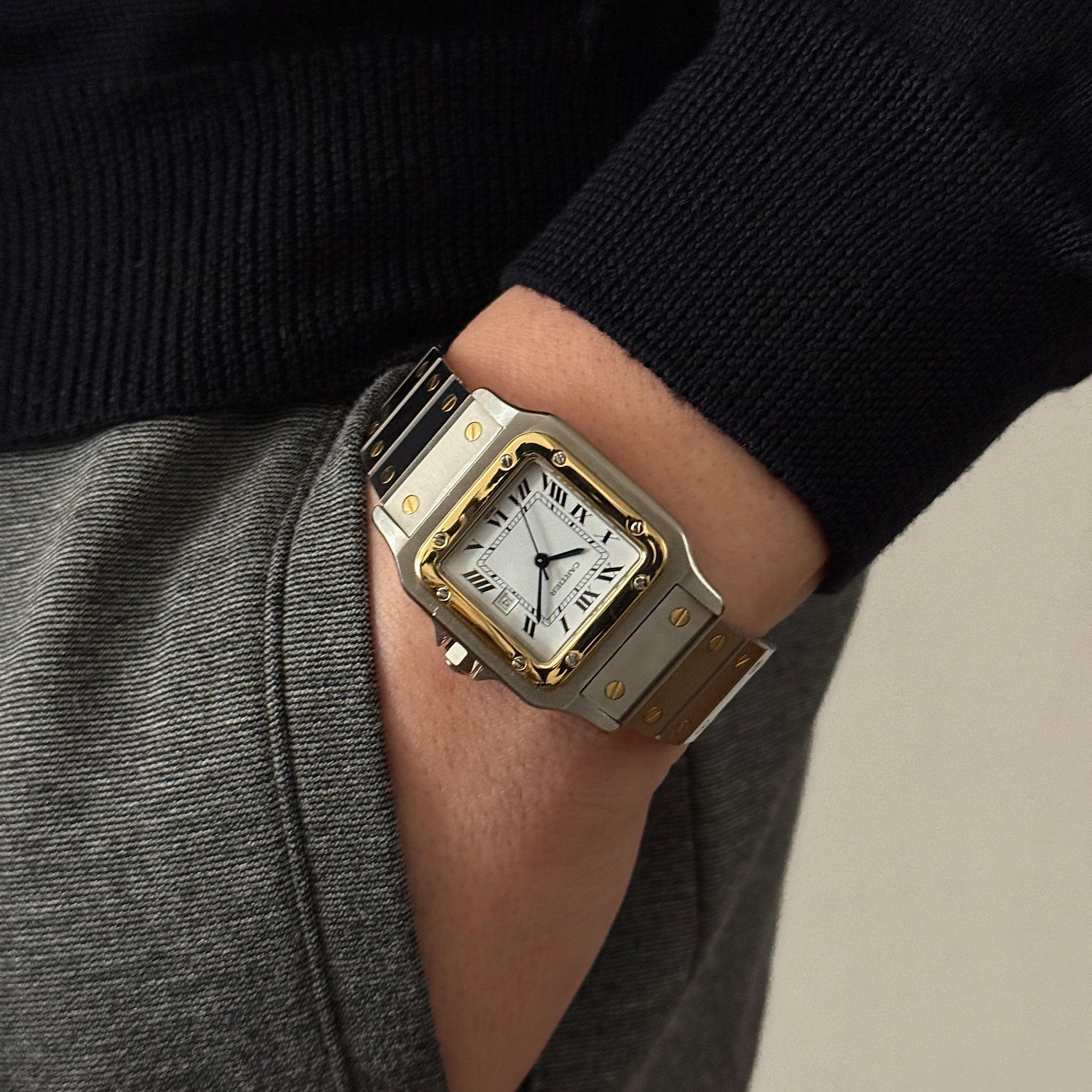 【Cartier】カルティエ サントスカレLM 18KYG×SS 初期型ブレスレット