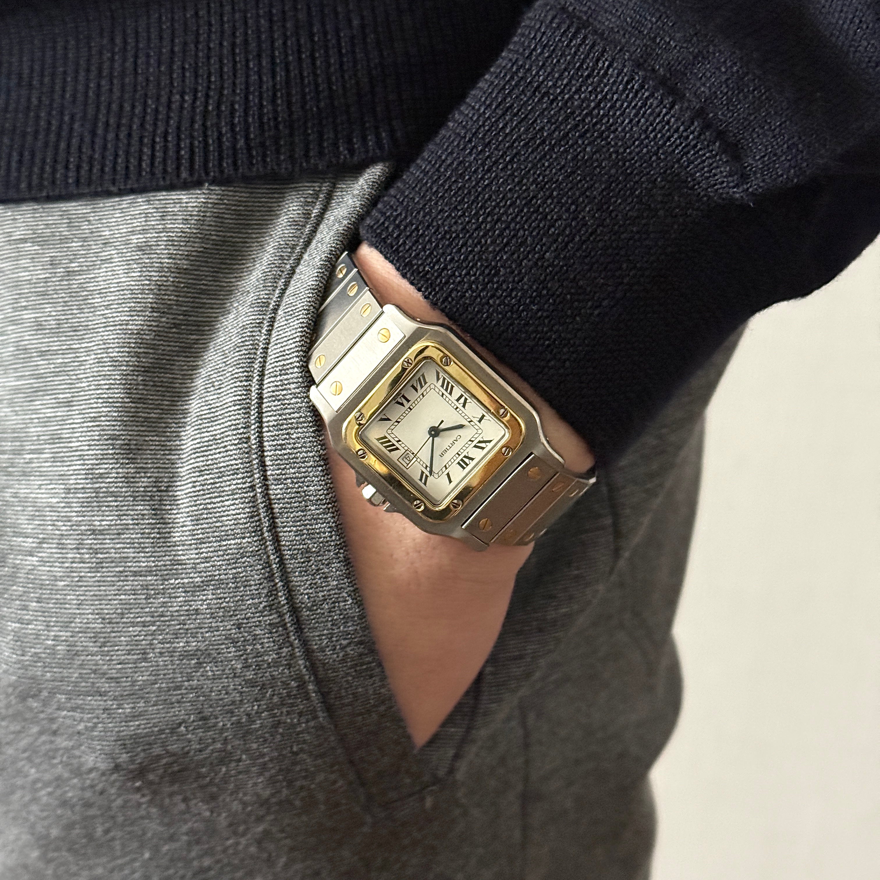 [Cartier] Cartier Santos Carree LM 18KYG x SS Single Buckle