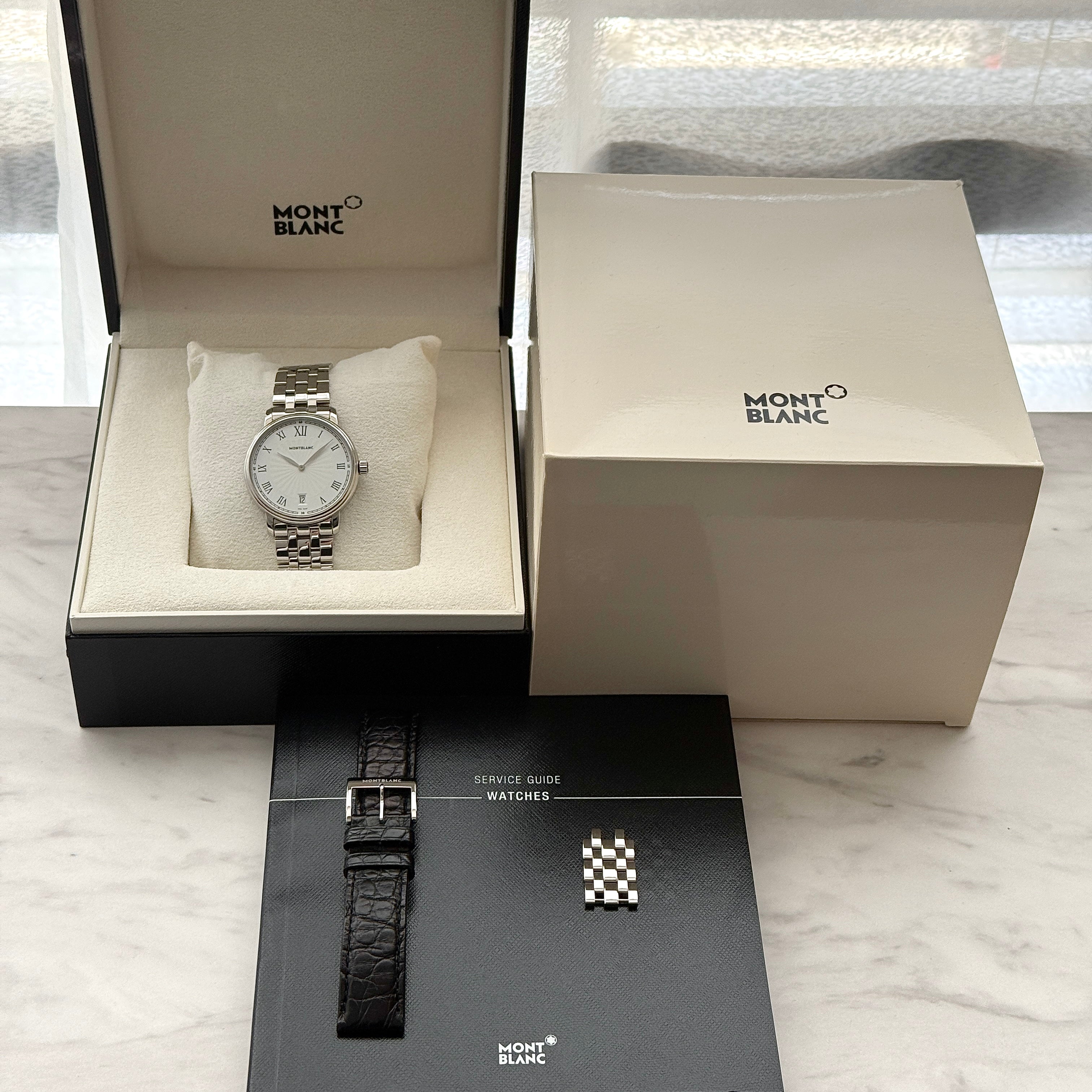 【MONTBLANC】モンブラン トラディションデイト White 36mm クォーツ 112636 付属品完備