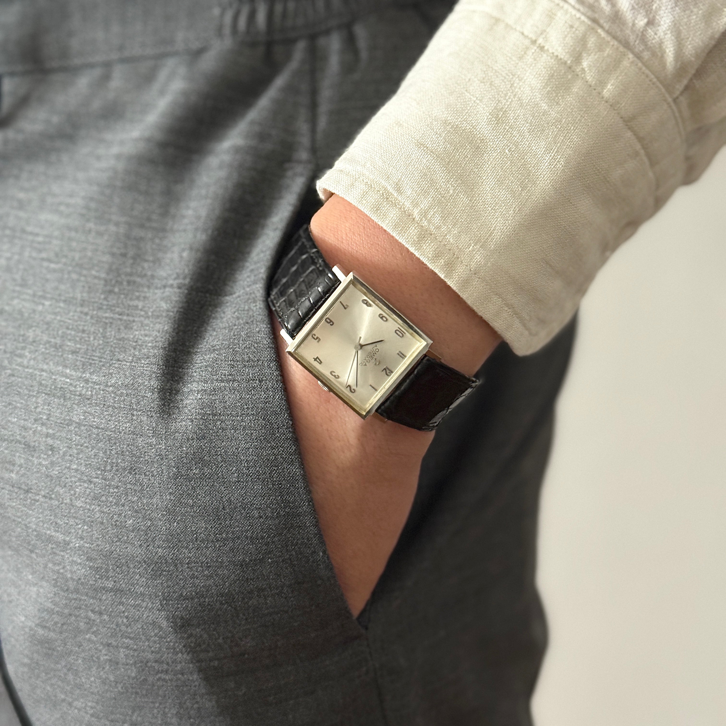 [OMEGA] Omega Automatic SS Square Case with Original Buckle