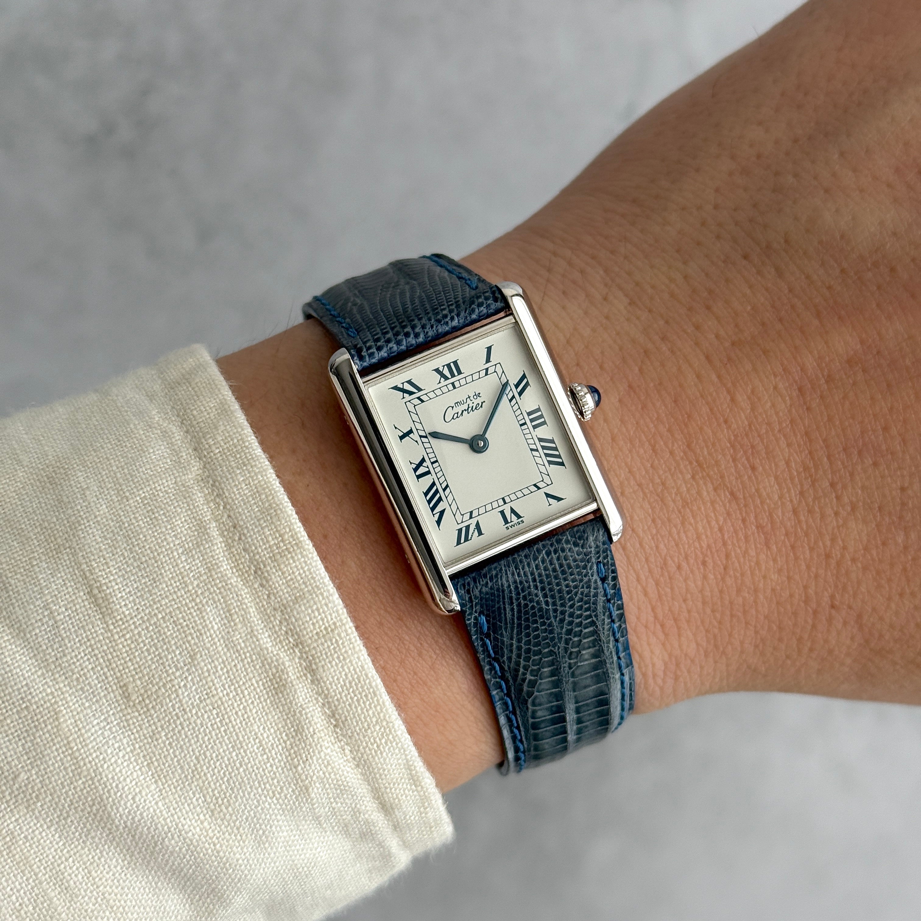 【Cartier】カルティエ マストタンクLM シルバー 純正Dバックル付き デッドストック