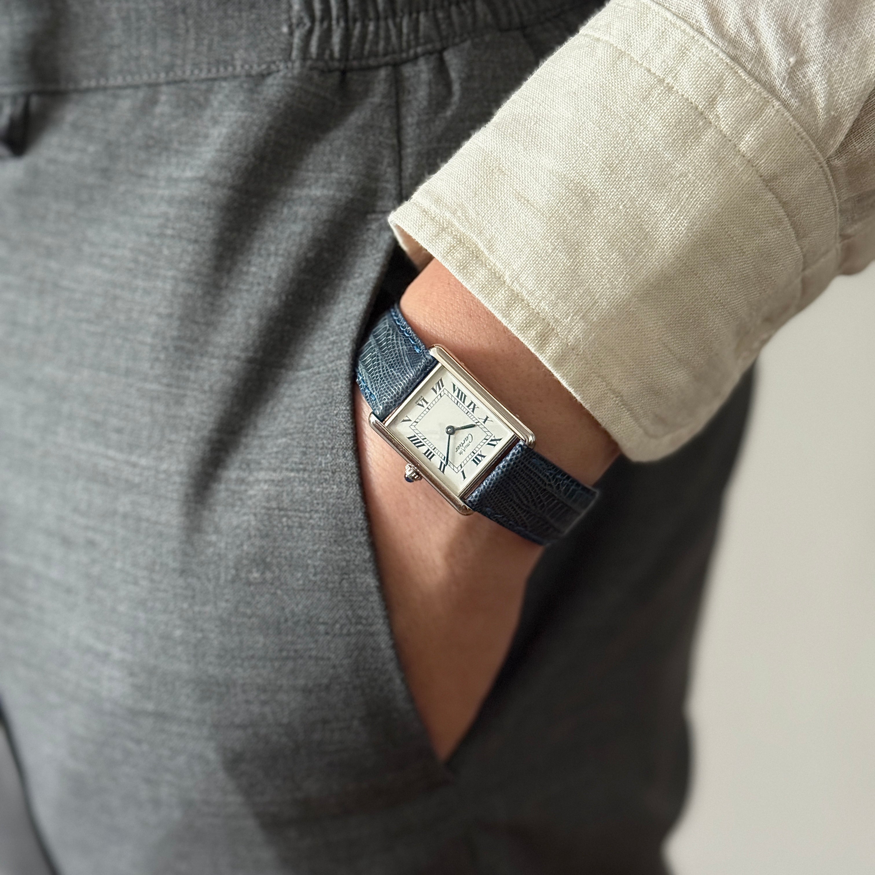 【Cartier】カルティエ マストタンクLM シルバー 純正Dバックル付き デッドストック