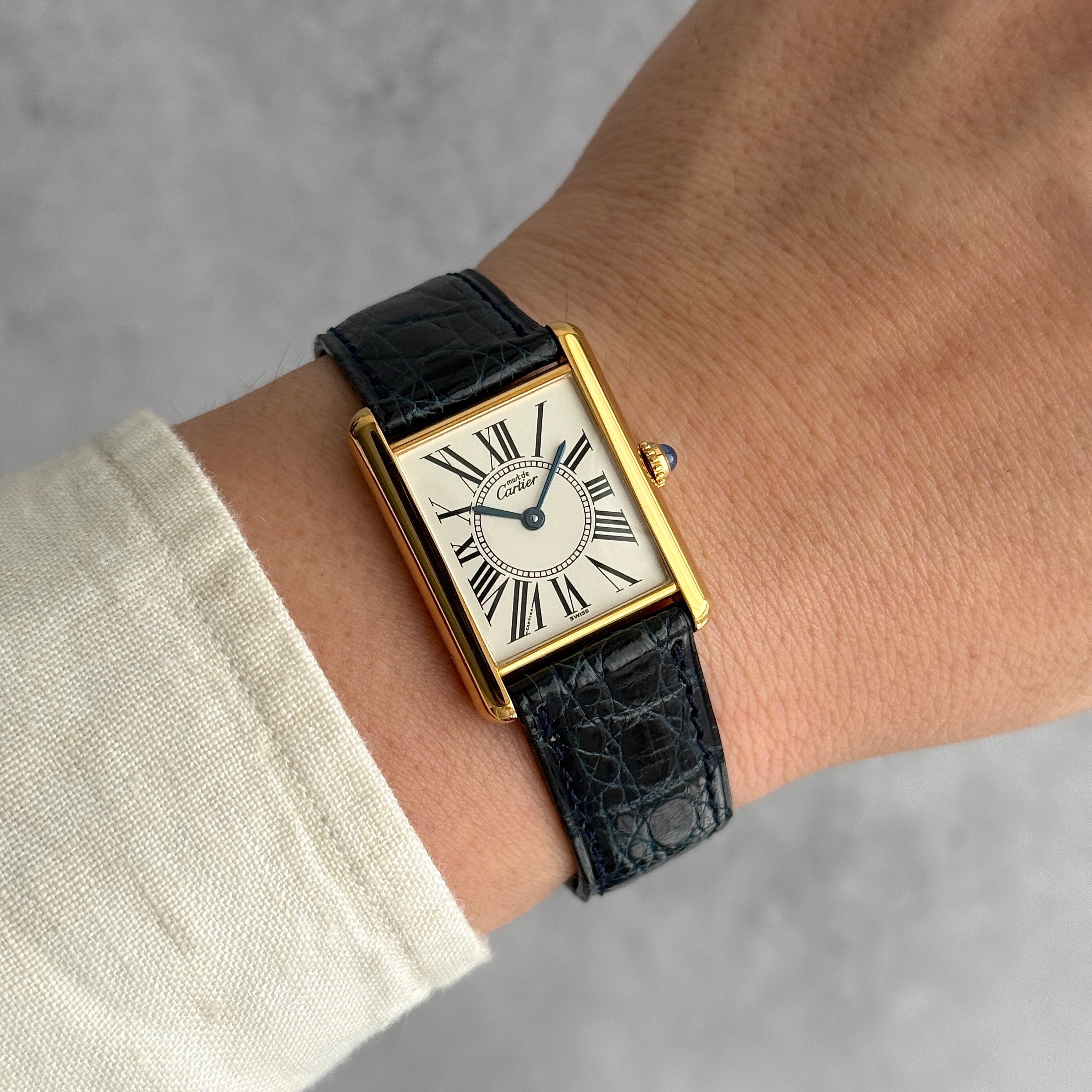 【Cartier】Cartier Must Tank LM Opalin with Original Deployment Buckle, New old stock
