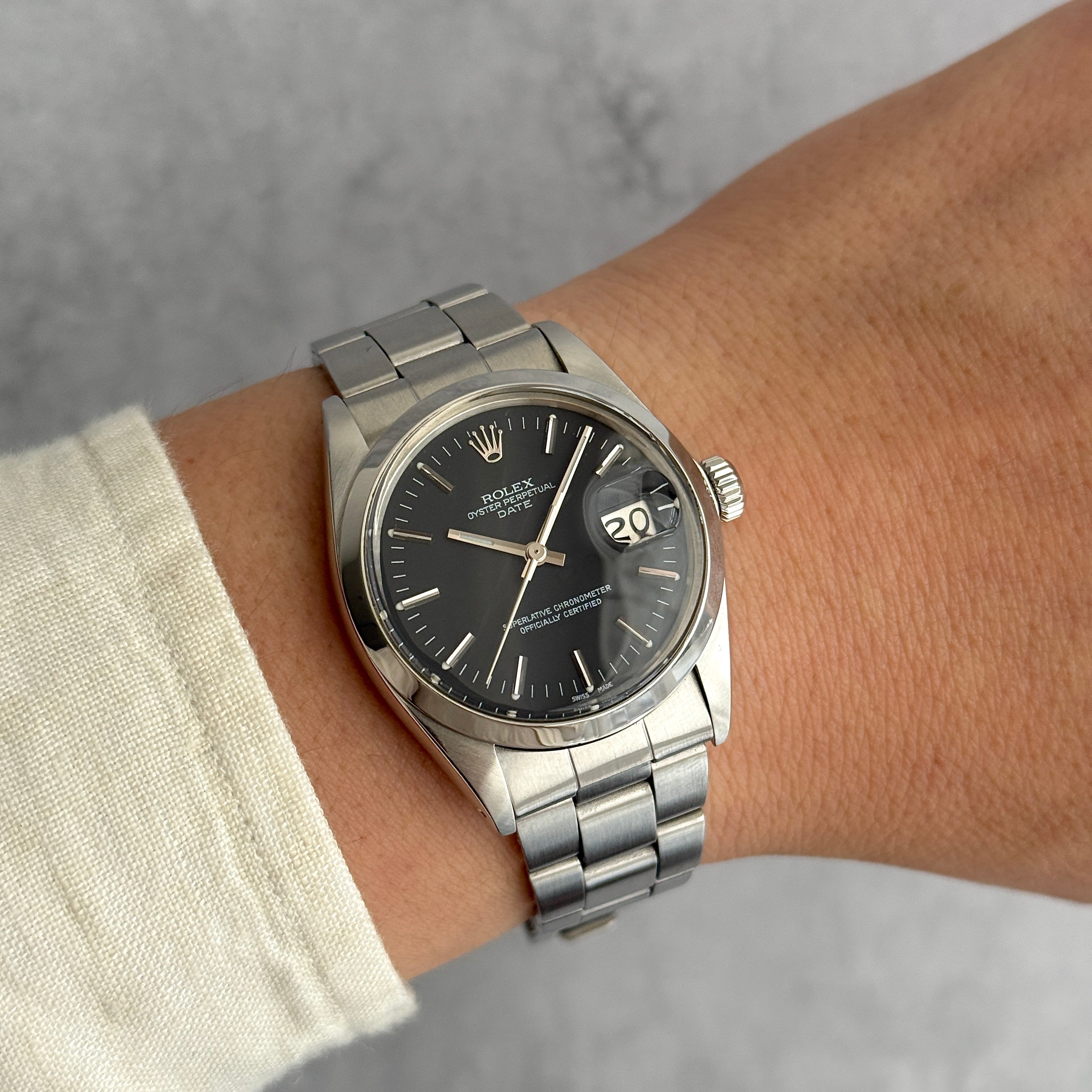 【ROLEX 】ロレックス パーペチュアルデイト Ref.1500 Black 1971年Ⅱ期製 ルミノバ夜光 国際サービス保証書付き