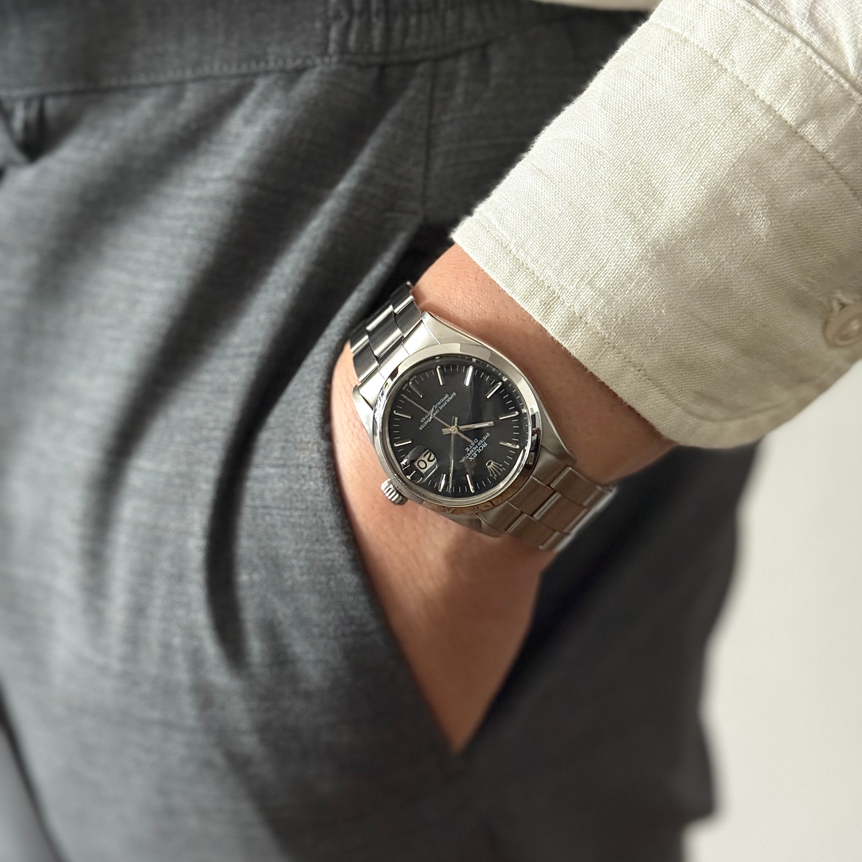 【ROLEX 】ロレックス パーペチュアルデイト Ref.1500 Black 1971年Ⅱ期製 ルミノバ夜光 国際サービス保証書付き