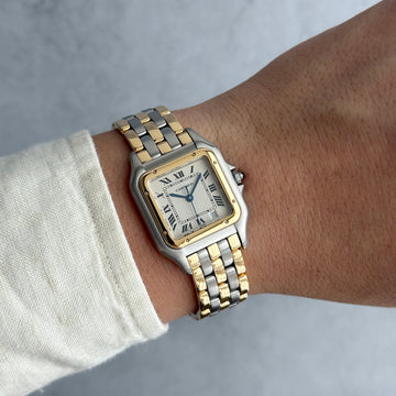 Cartier】カルティエ パンテールMM 3ロウ 18KYG×SS カルティエ 