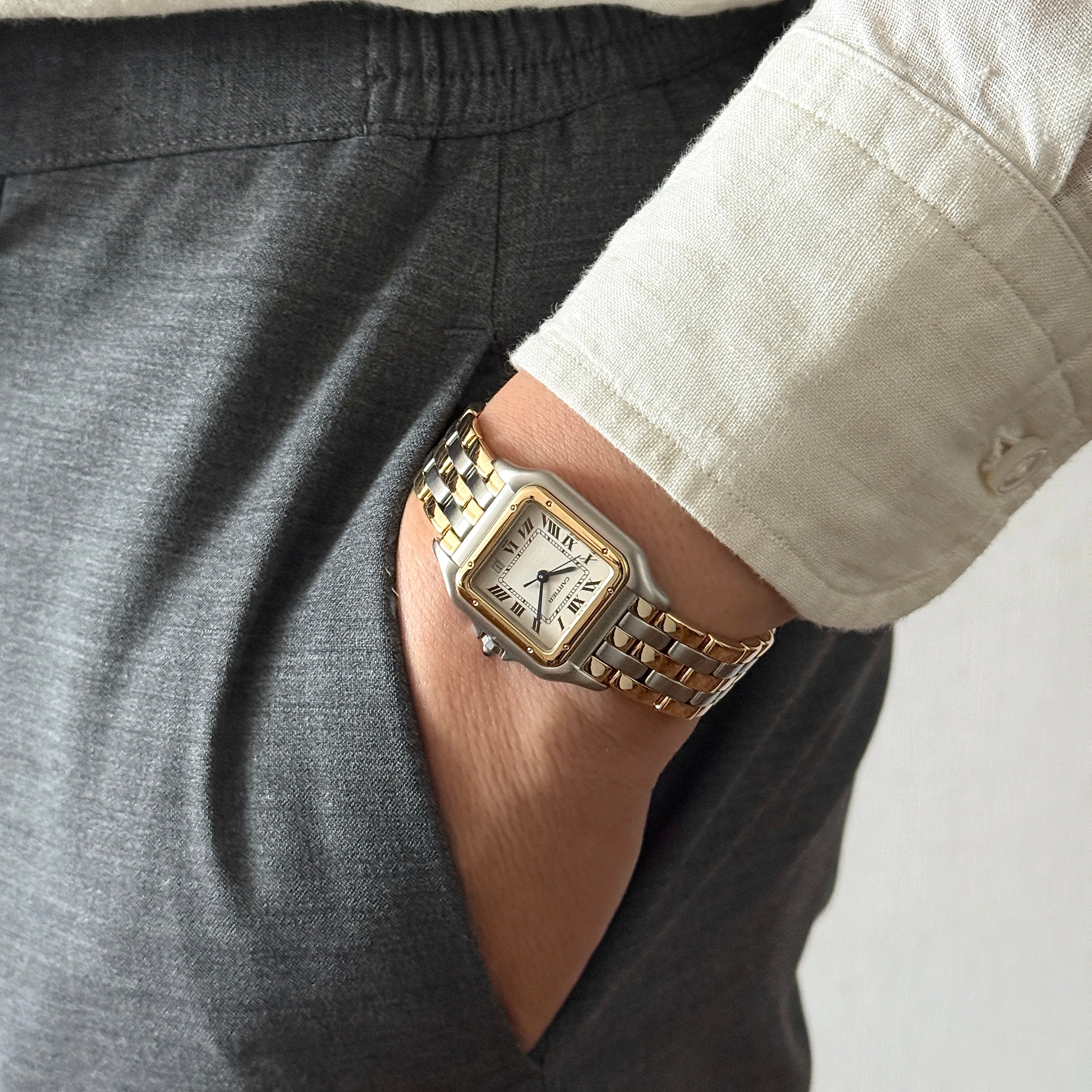 【Cartier】Cartier Panthère MM 3-Row 18K YG x SS, Cartier complete service performed