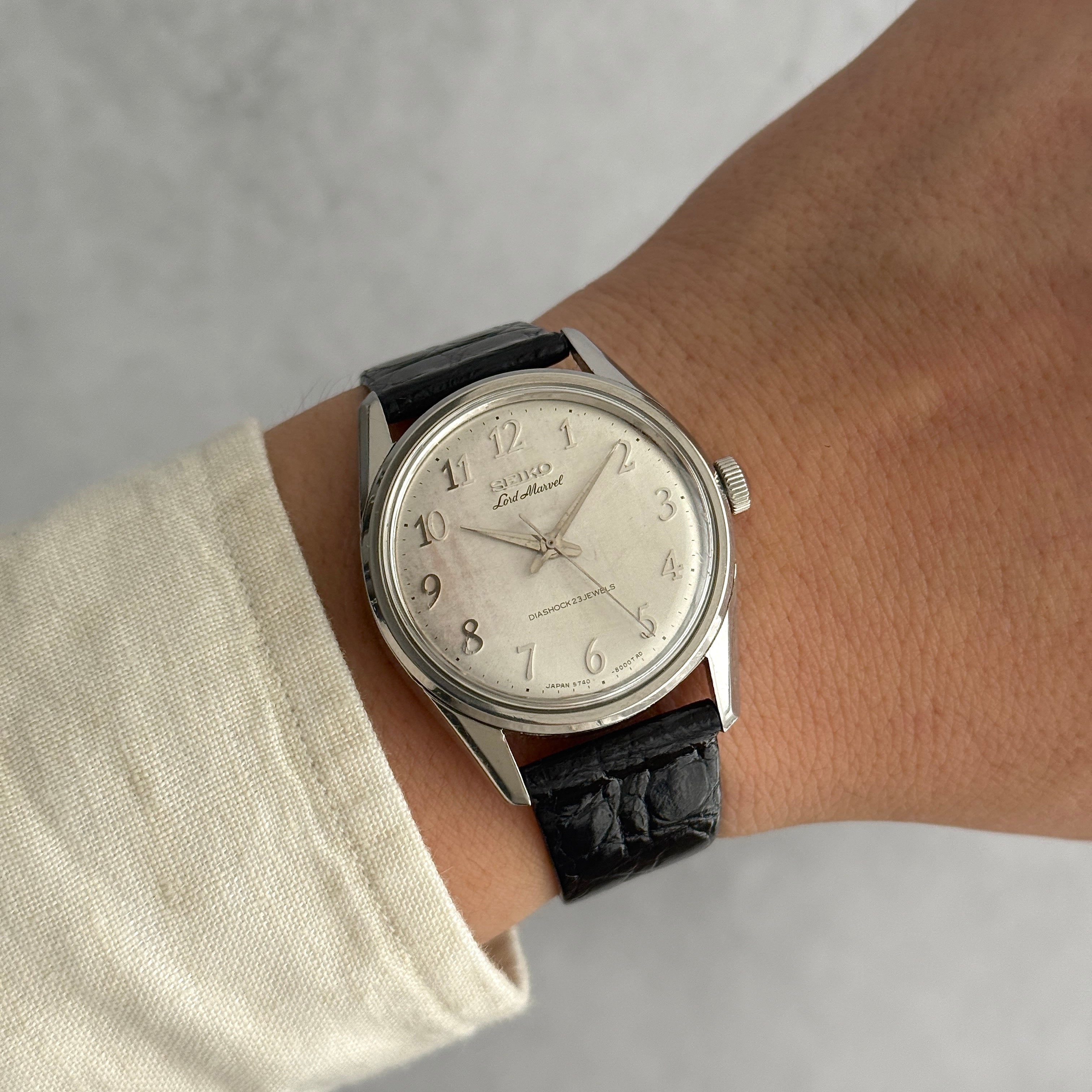【SEIKO】セイコー ロードマーベル SS アラビア 5740-8000 純正尾錠付き