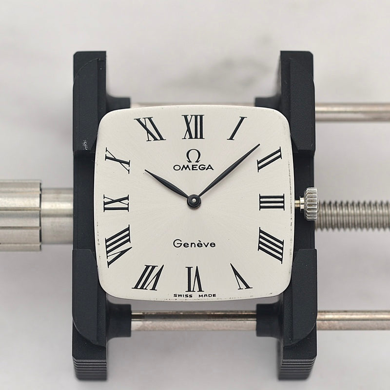 【OMEGA】オメガ ジュネーヴ WGP スクエア Silver ボーイズサイズ 純正尾錠付き