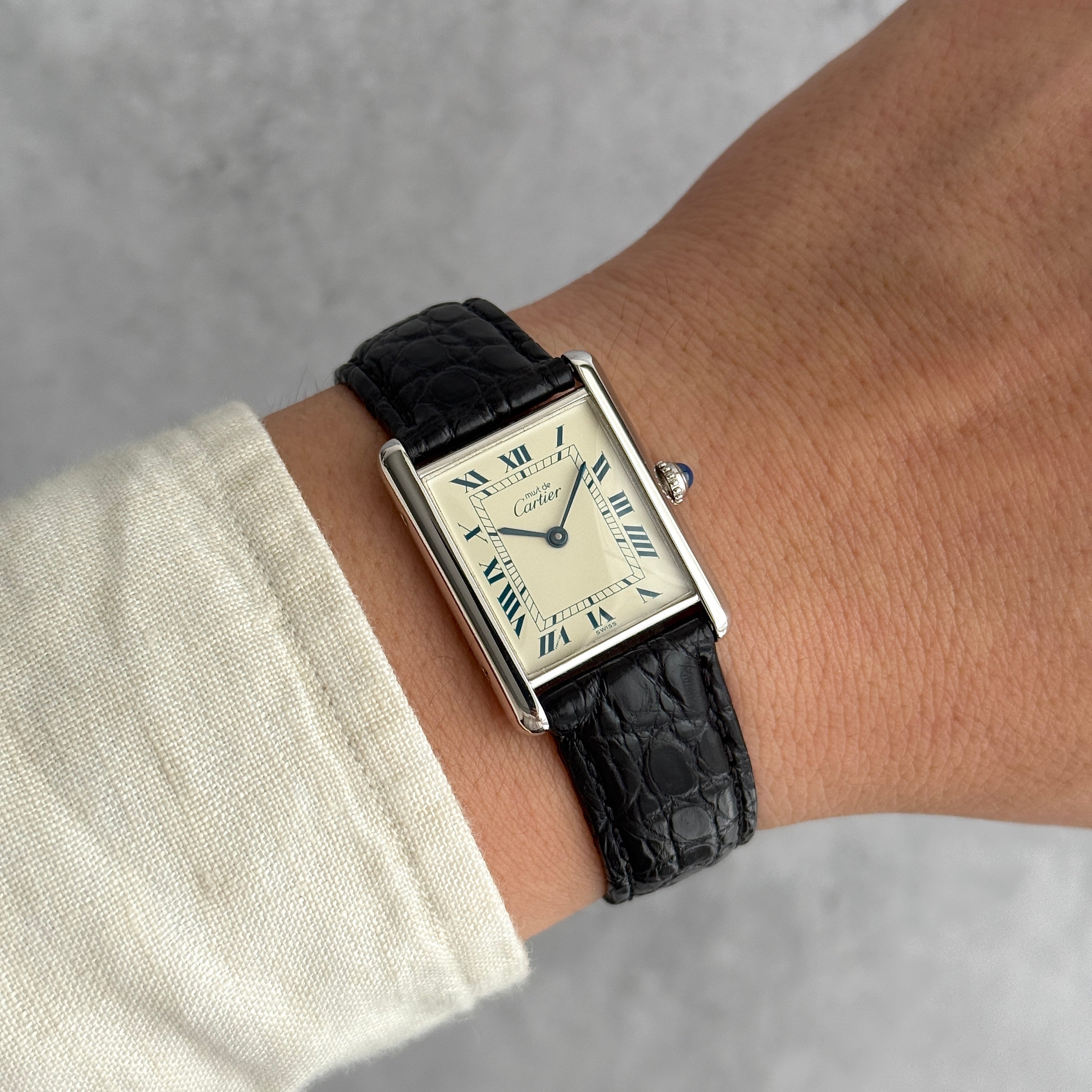 【Cartier】カルティエ マストタンク LM シルバー 純正Dバックル付き