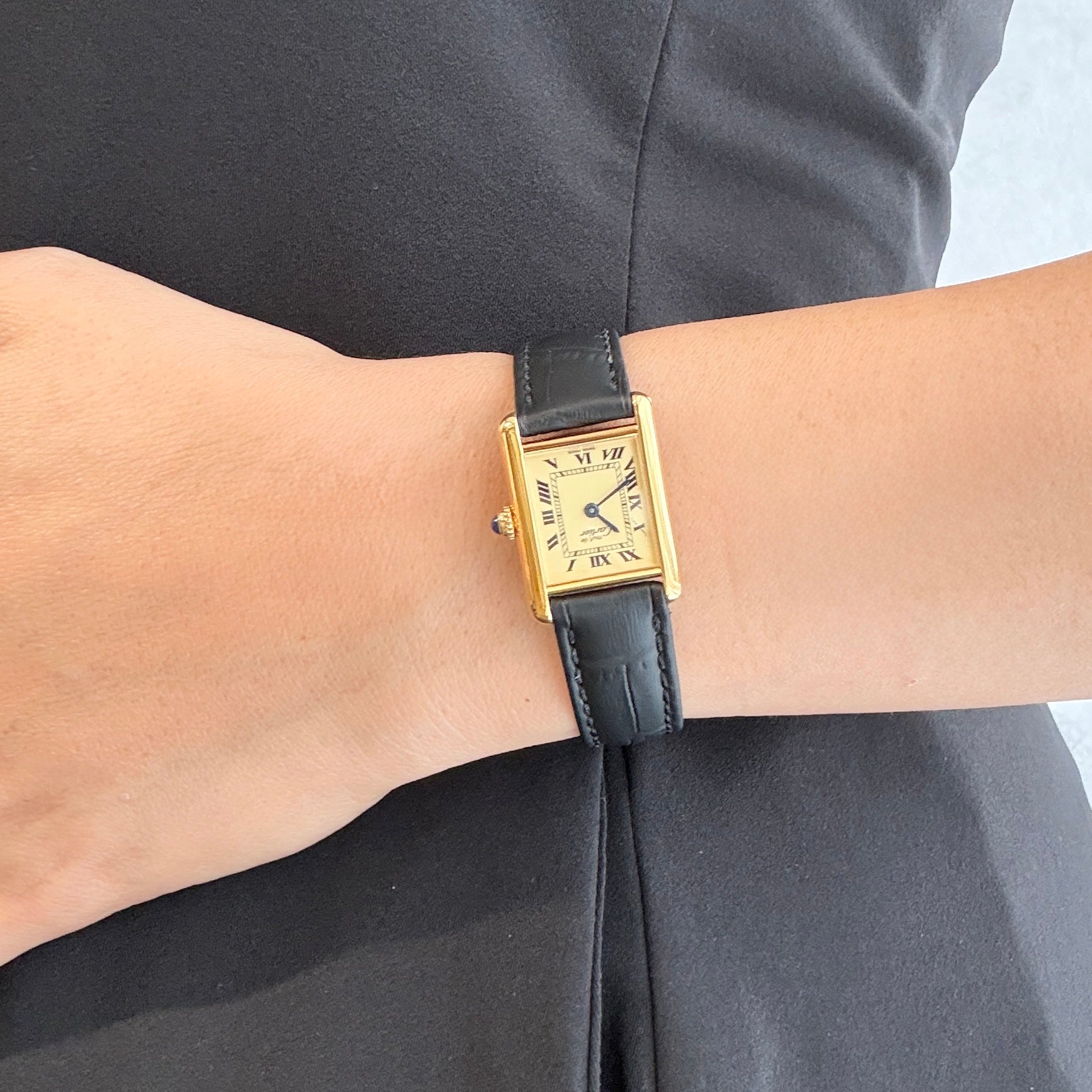 【Cartier】Must Tank SM Ivory Roman SWISSMADE dial with original buckle