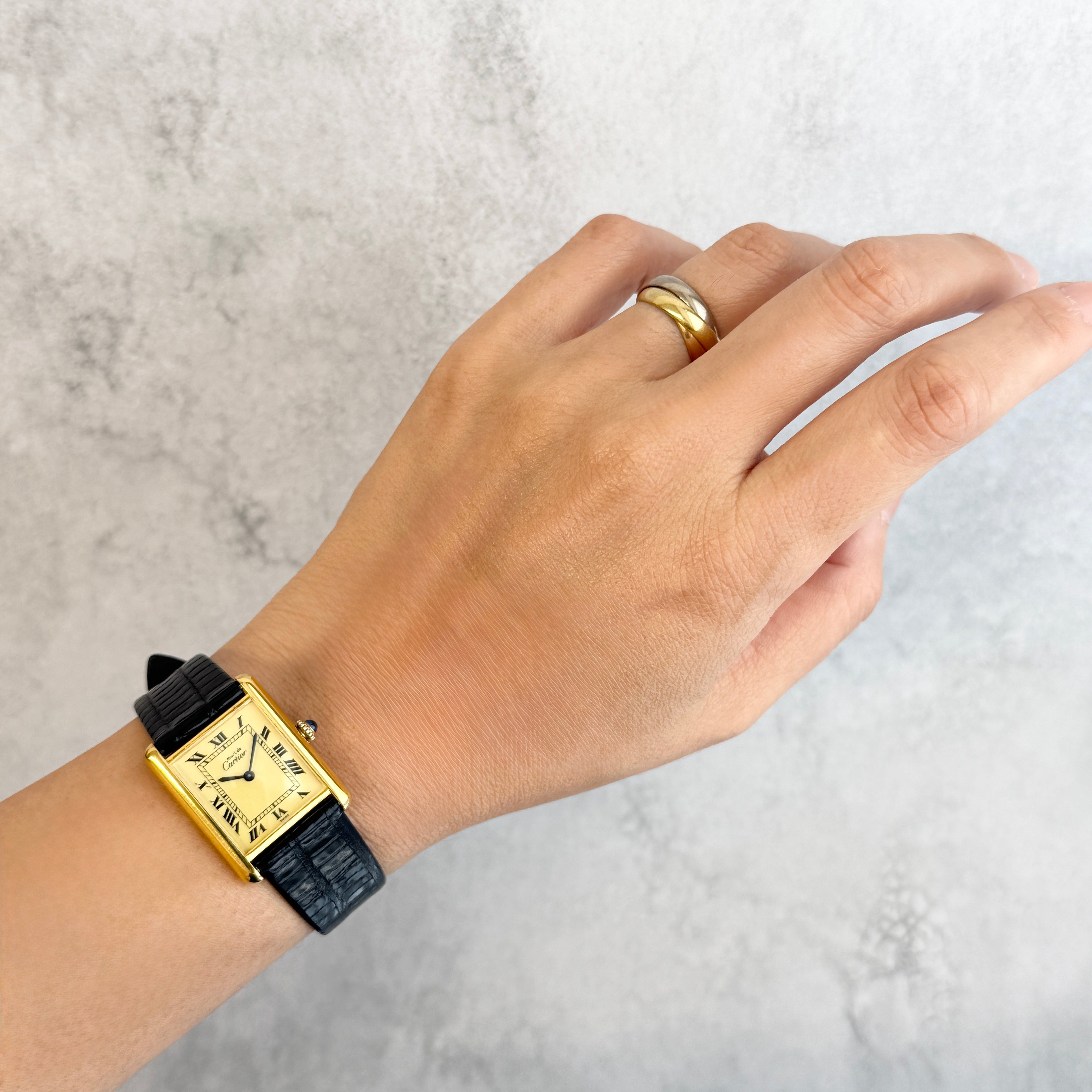 【Cartier】カルティエ マストタンクLM アイボリーローマ 手巻き 純正尾錠付き