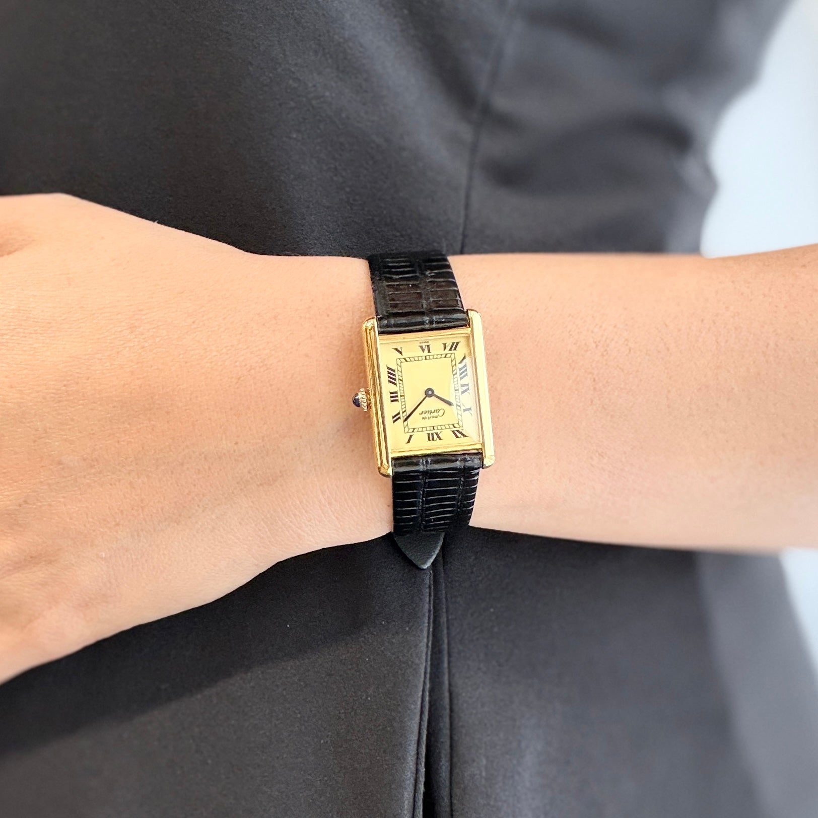 【Cartier】カルティエ マストタンクLM アイボリーローマ 手巻き 純正尾錠付き