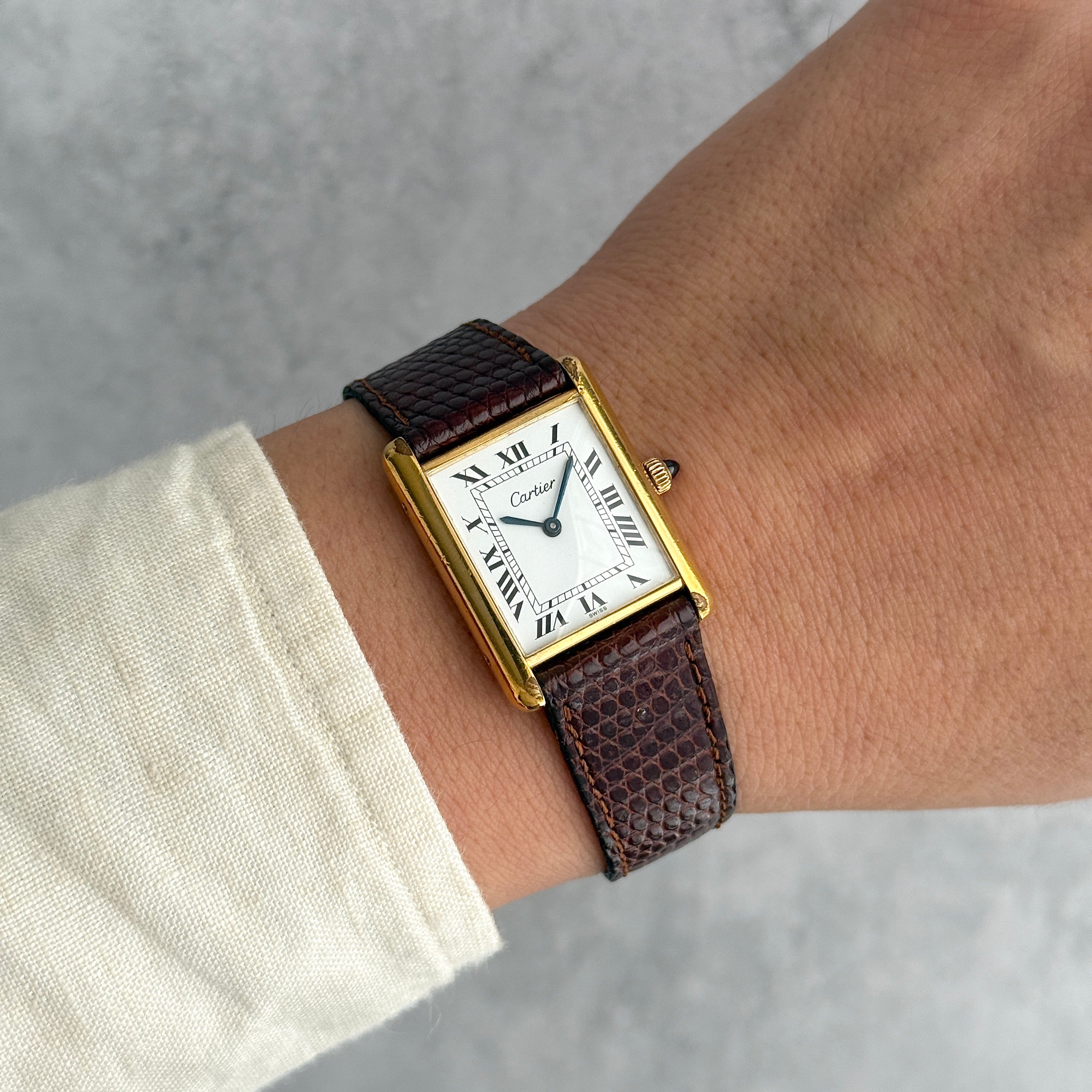 【Cartier】カルティエ プレマストタンクLM 手巻き 欧州仕様 純正クラシックバックル付き