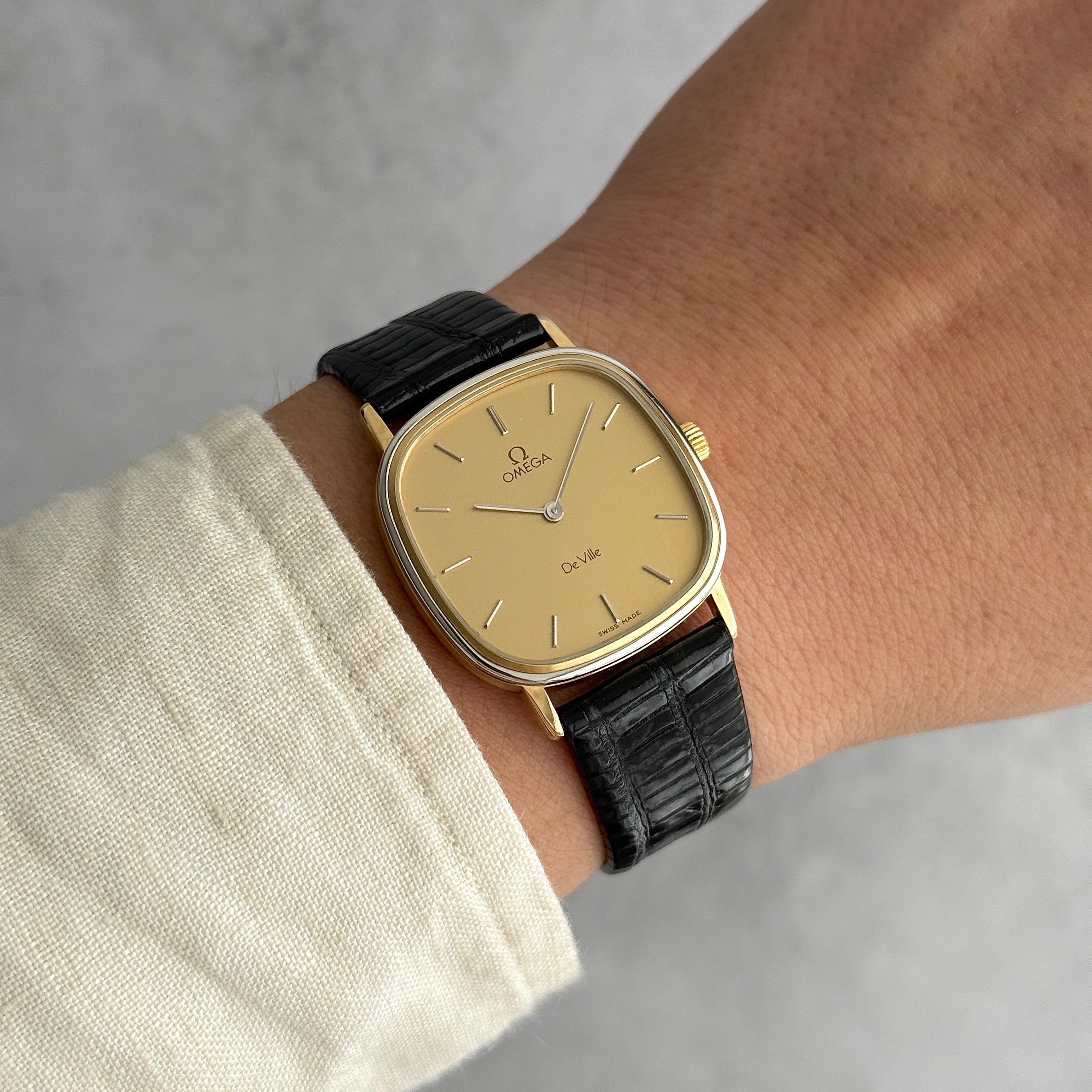 [OMEGA] Omega De Ville GP x SS Square Gold with Original Buckle