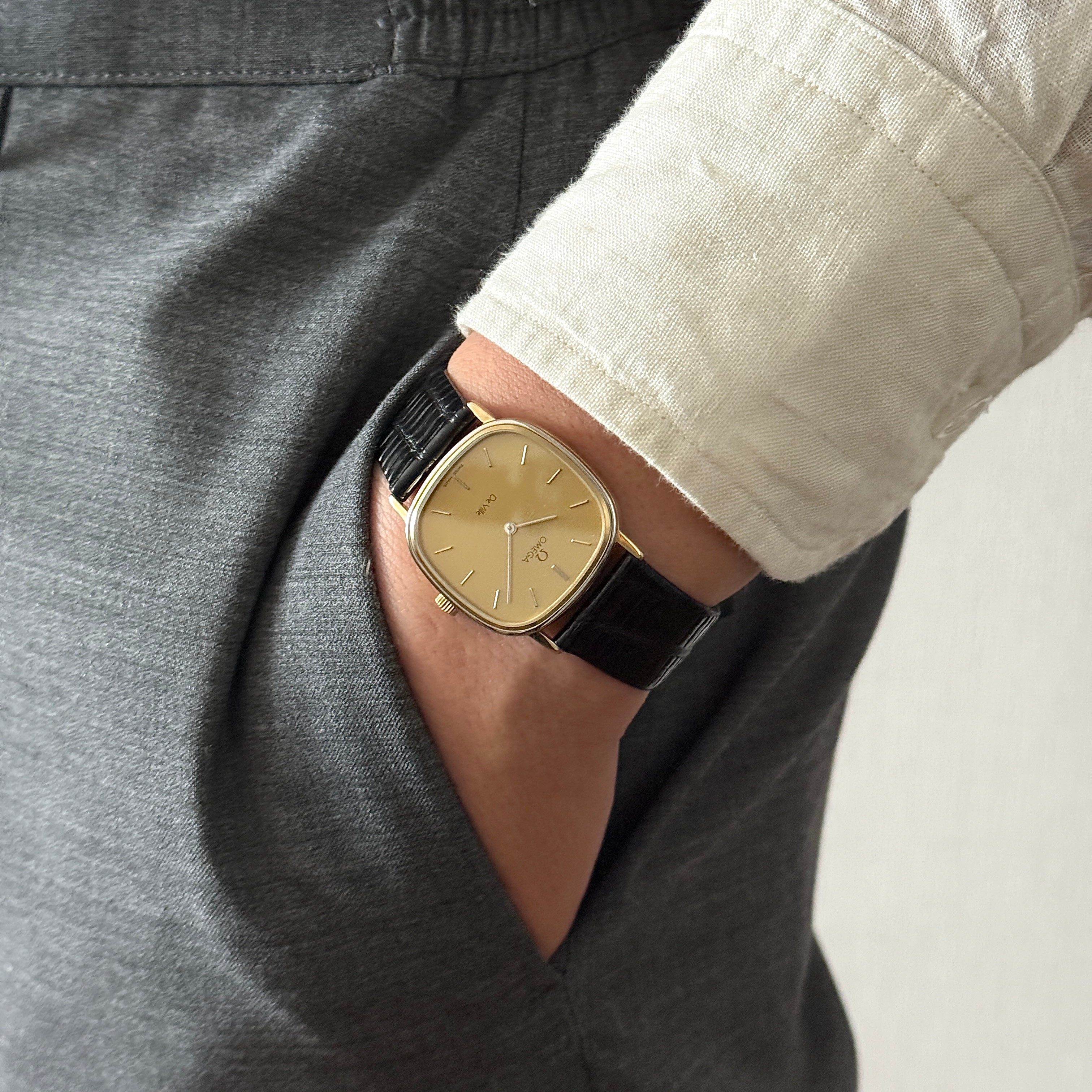 [OMEGA] Omega De Ville GP x SS Square Gold with Original Buckle