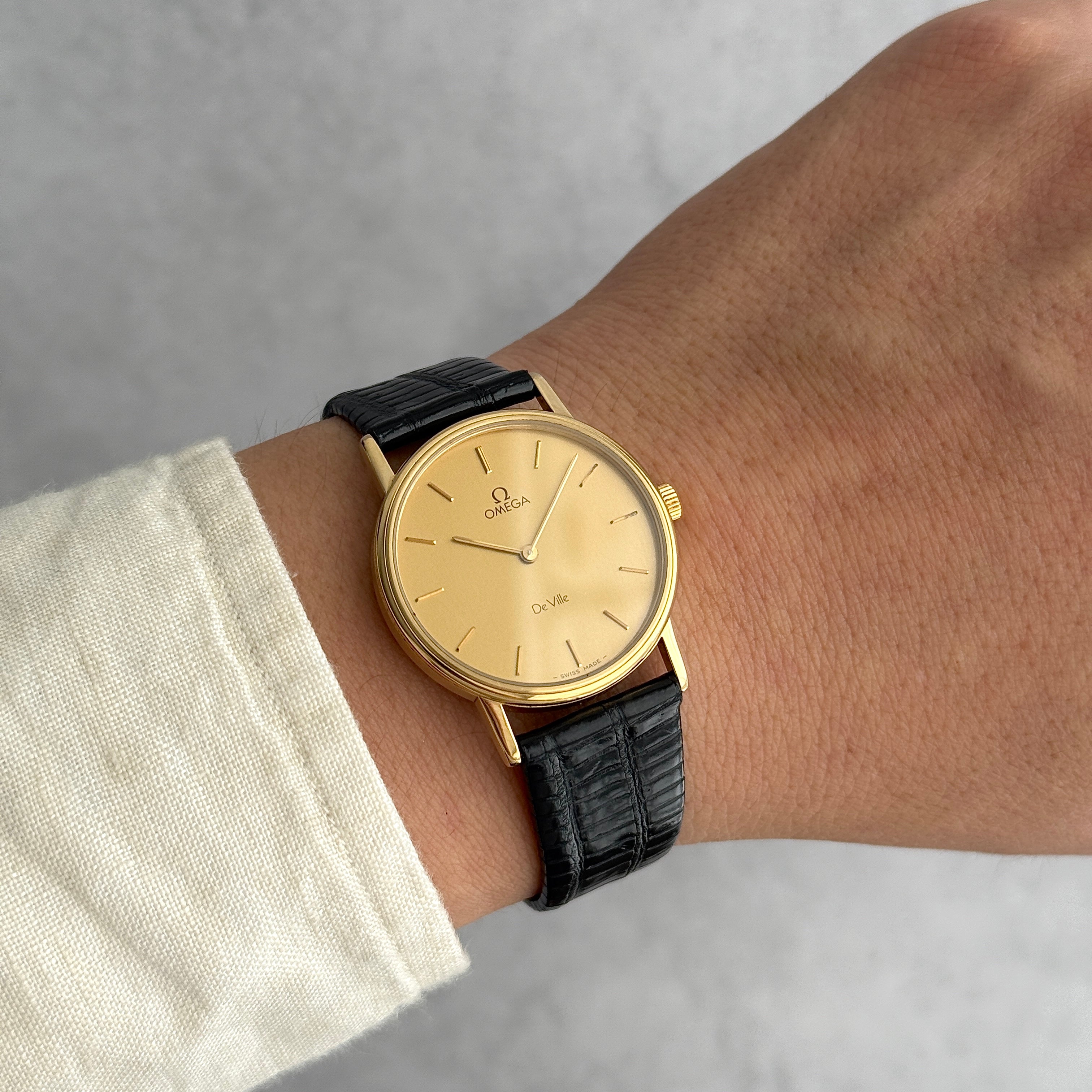【OMEGA】オメガ デヴィル GP ラウンド Gold 純正尾錠付き