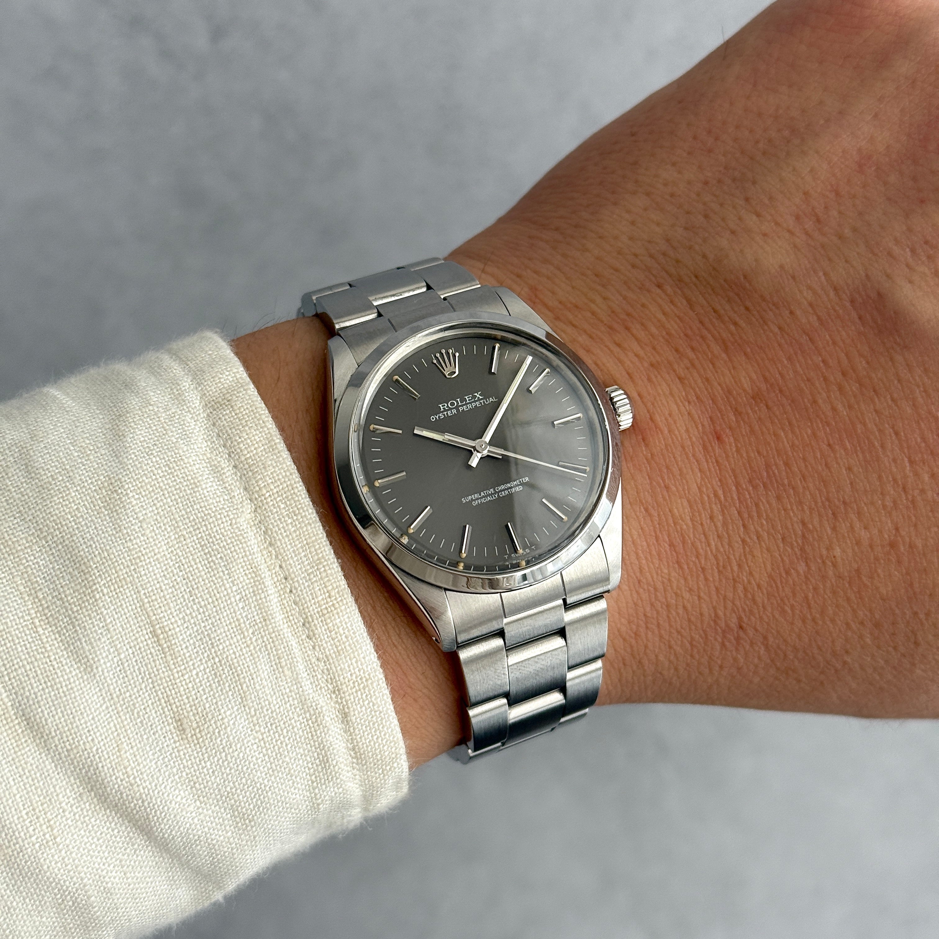 【ROLEX 】ロレックス オイスターパーペチュアル Ref.1002 Grey 1989年製 L品番
