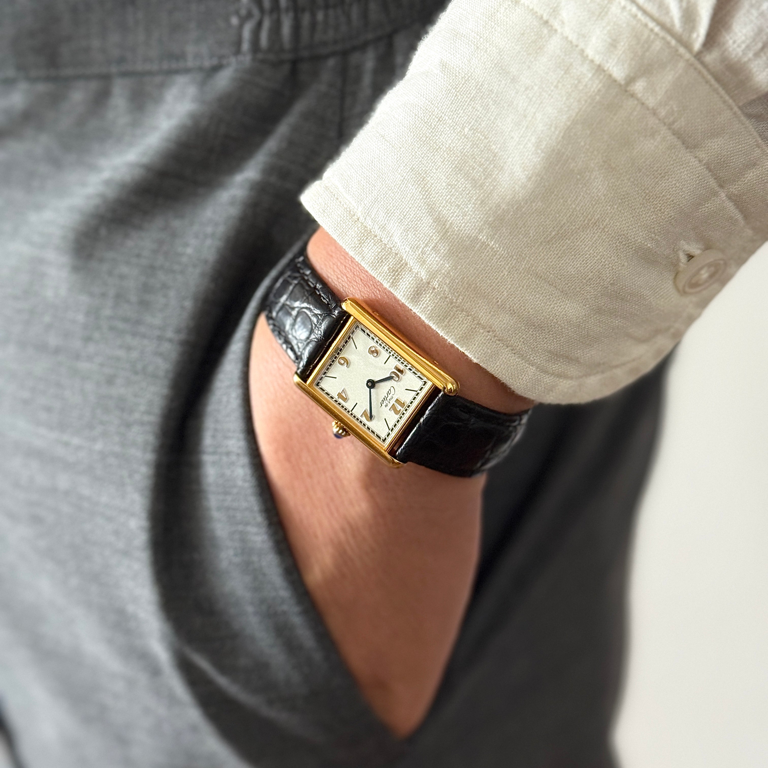 【Cartier】カルティエ マストタンク LM 飛びローマ 付属品完備 カルティエコンプリートサービス済み