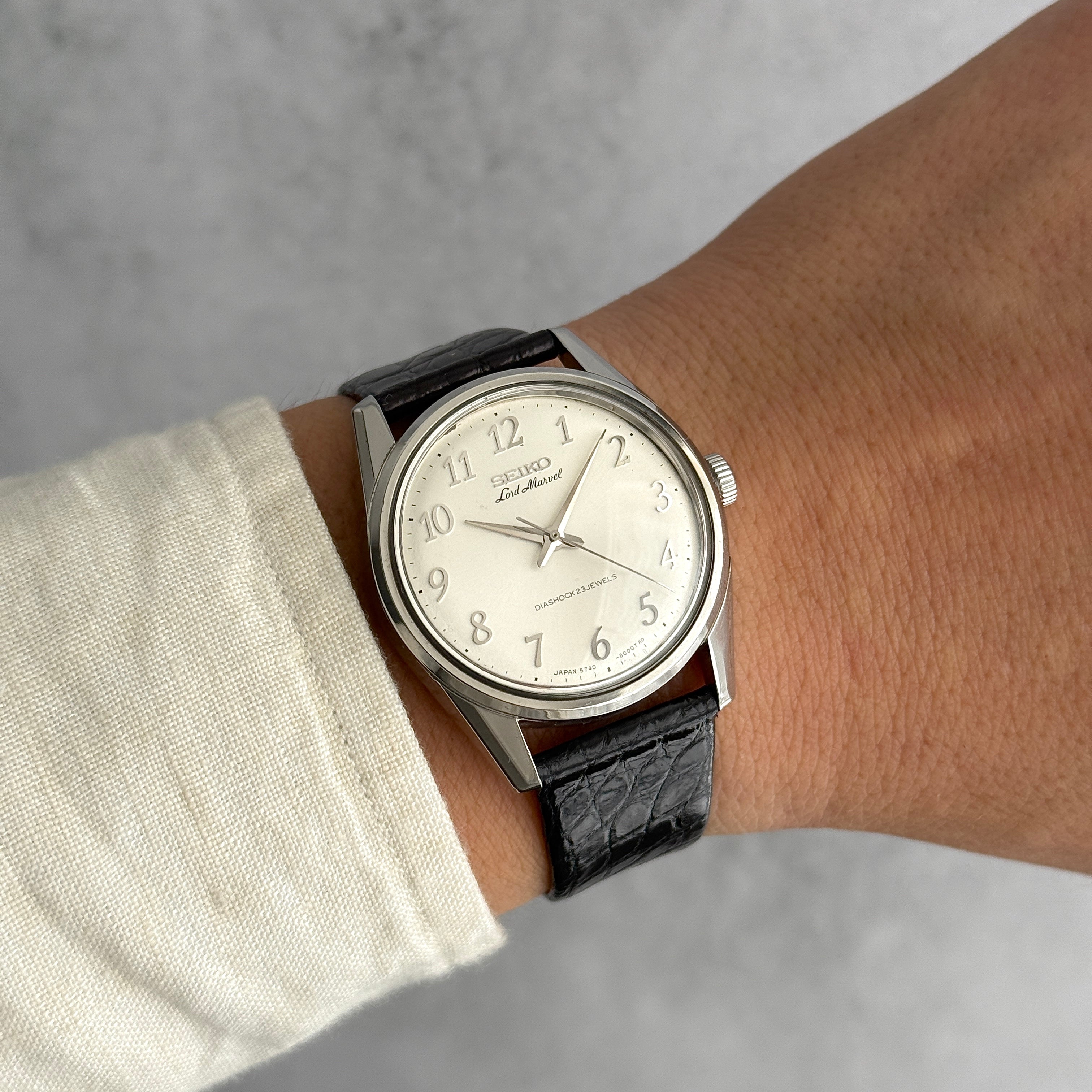 【SEIKO】セイコー ロードマーベル SS アラビア 5740-8000 純正尾錠付き 1967年2月製造