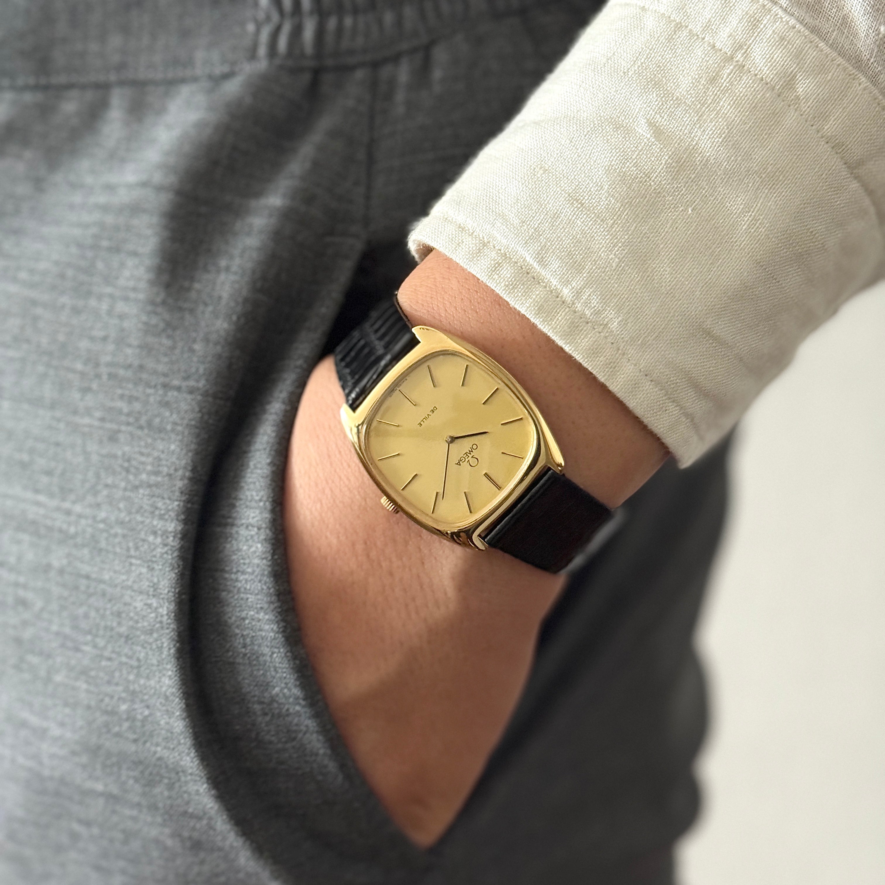 【OMEGA】オメガ デヴィル GP クッションケース Gold 純正尾錠付き