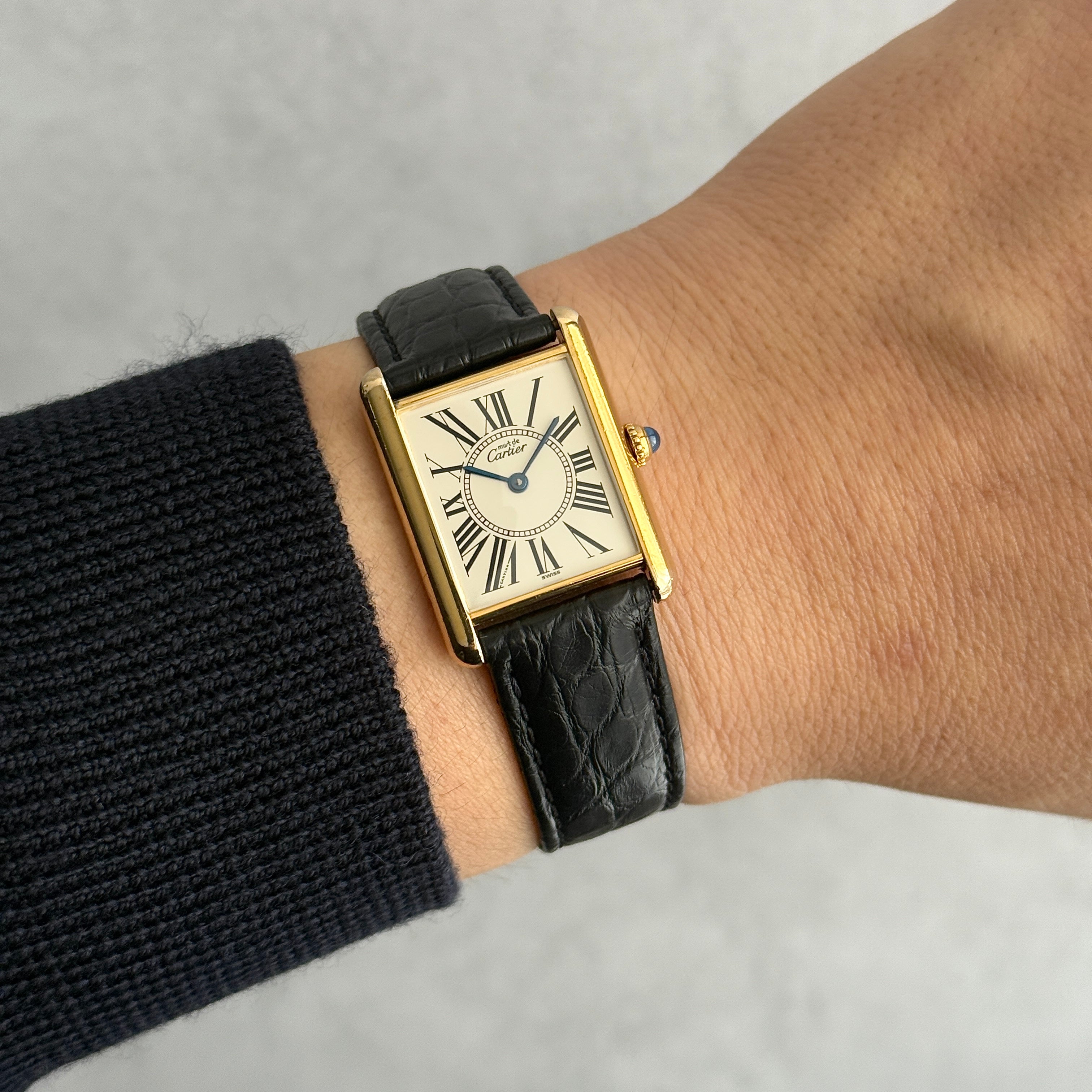 【Cartier】カルティエ マストタンクLM オパラン 純正Dバックル付き