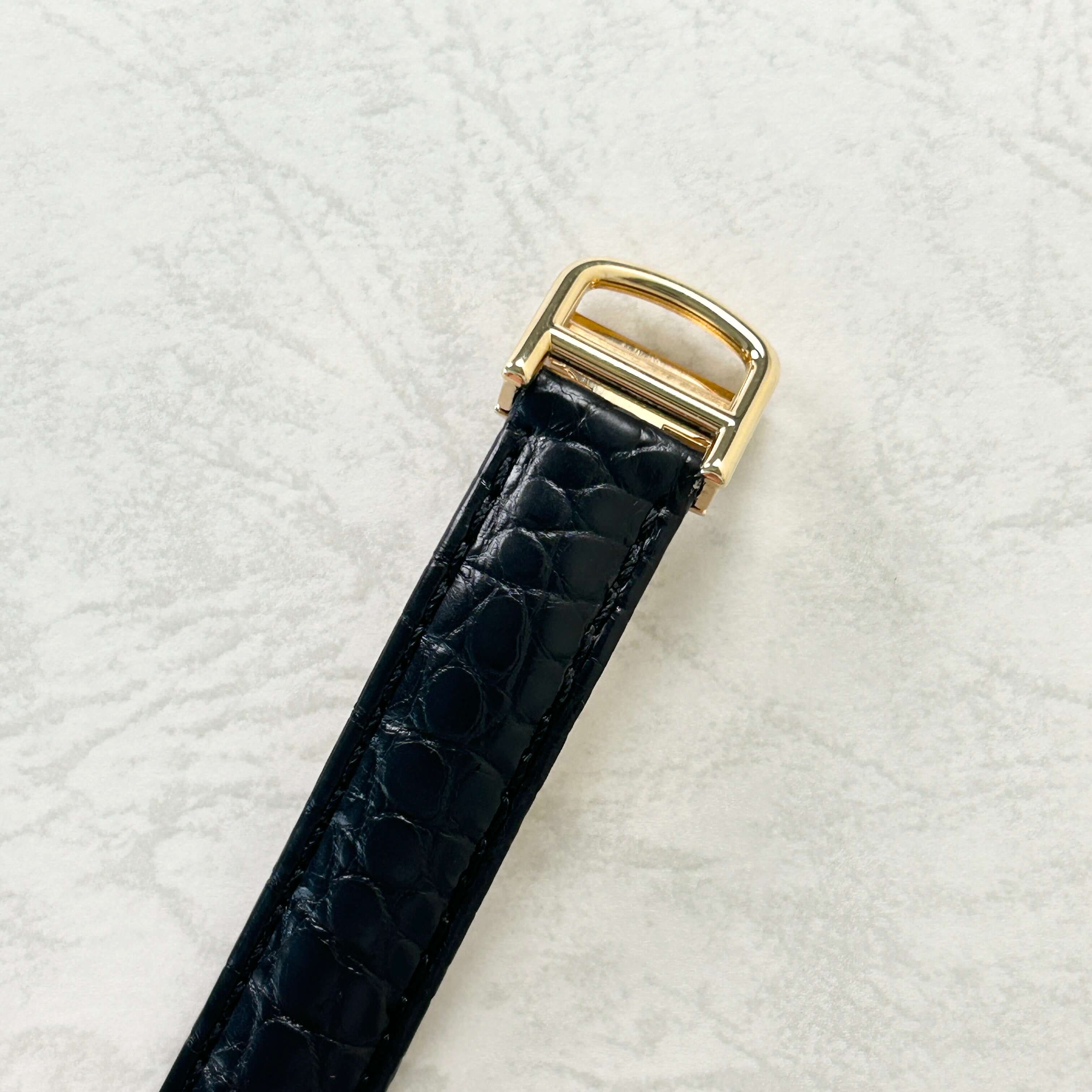 [Cartier] Cartier Tank Louis Cartier SM 18KYG Cartier repaired with genuine 18k gold D buckle