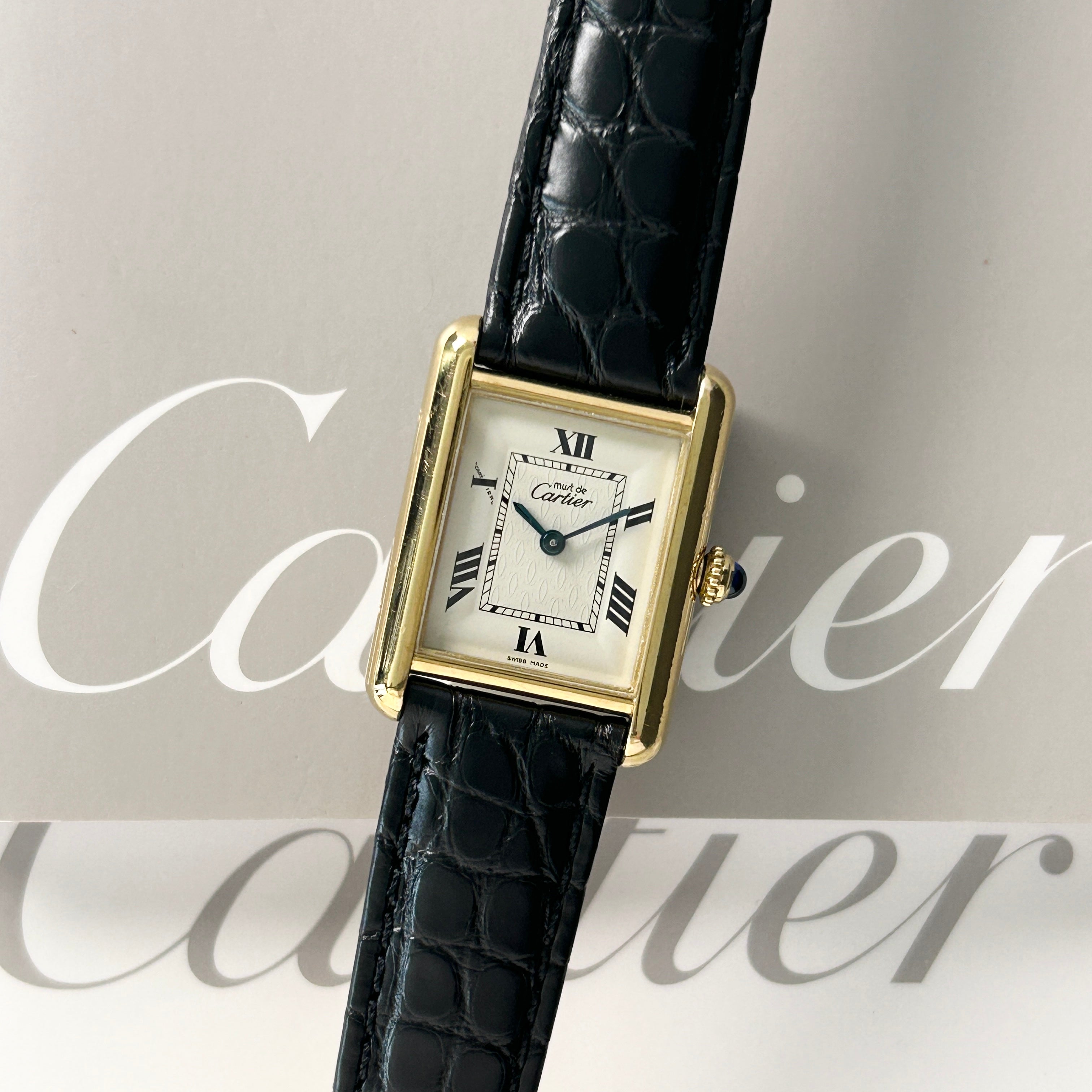 【Cartier】カルティエ<BR>マストタンク SM後期型飛びローマ 付属品付き