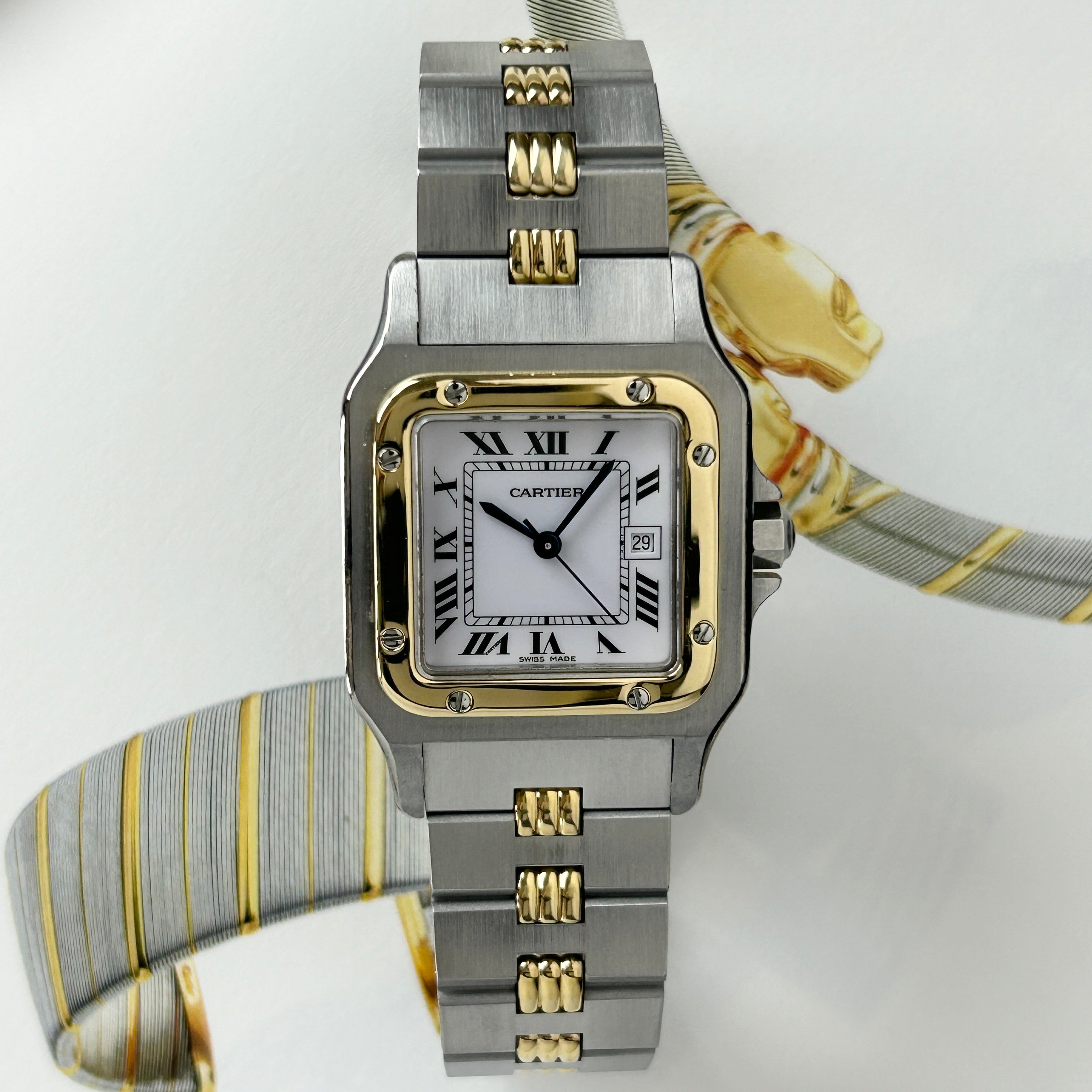 [Cartier] Cartier Santos Galbee LM Gadron Bracelet 18KYG x SS