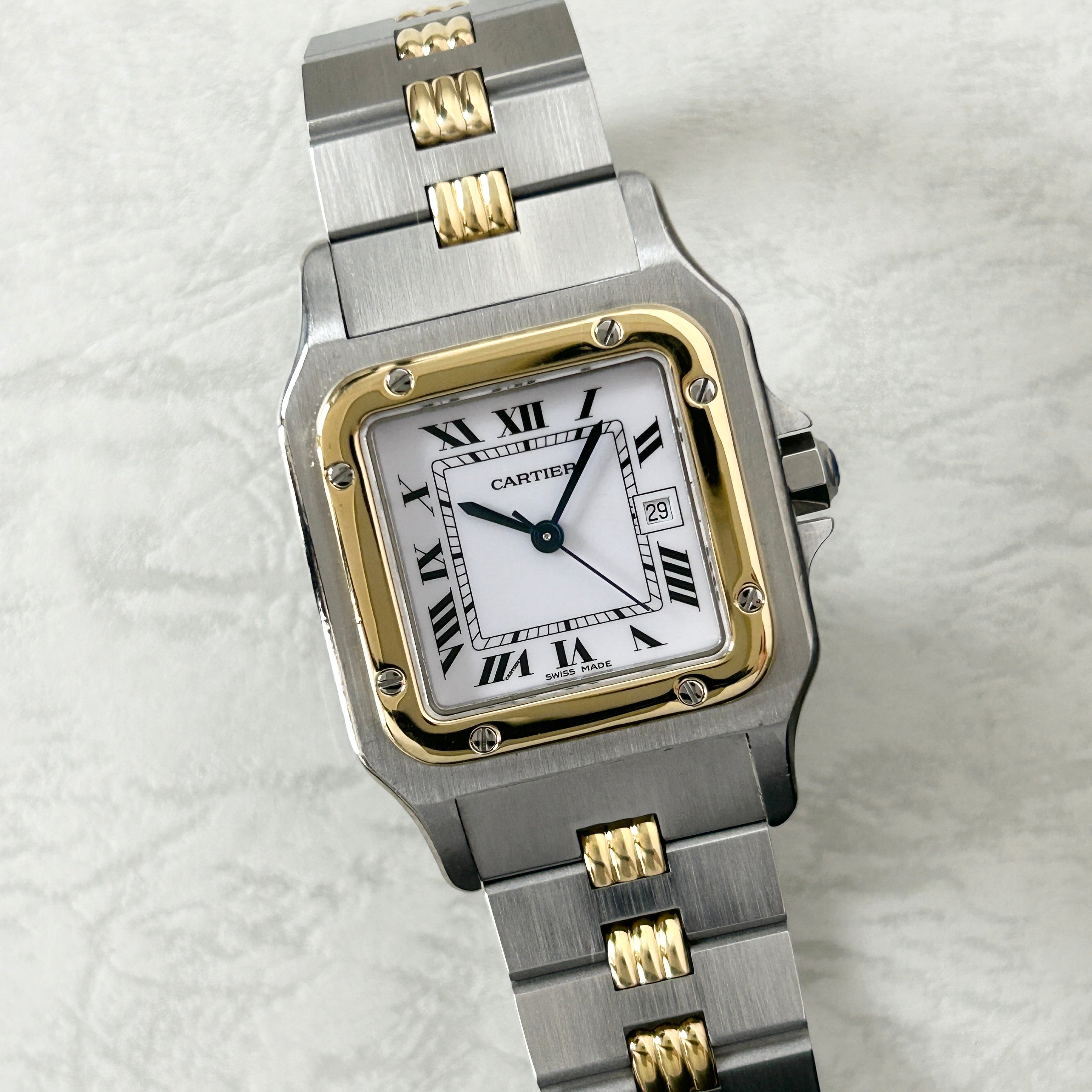 [Cartier] Cartier Santos Galbee LM Gadron Bracelet 18KYG x SS