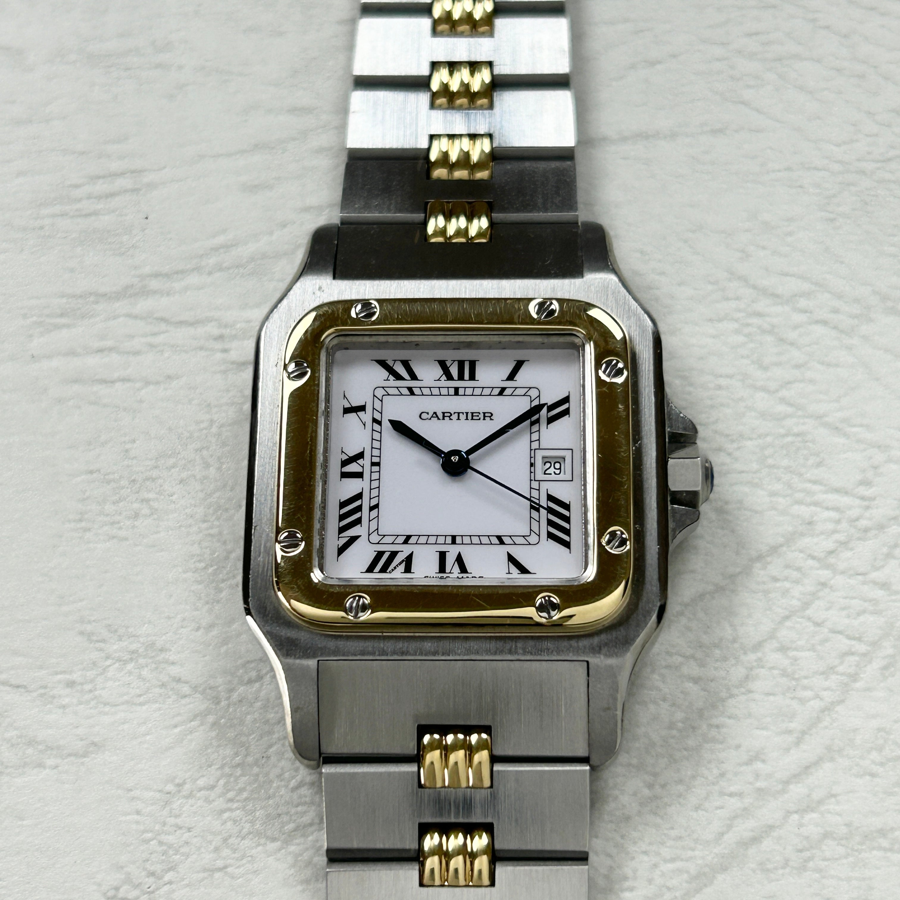 [Cartier] Cartier Santos Galbee LM Gadron Bracelet 18KYG x SS