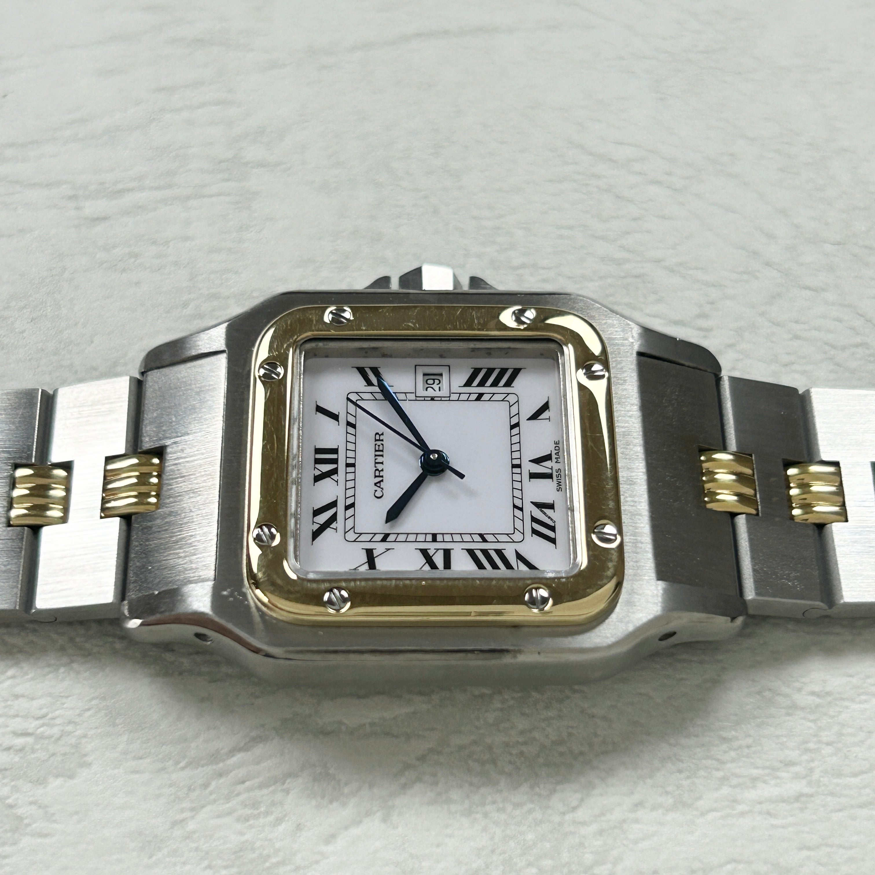 【Cartier】カルティエ<BR>サントスガルベ LMゴドロンブレスレット 18KYG×SS