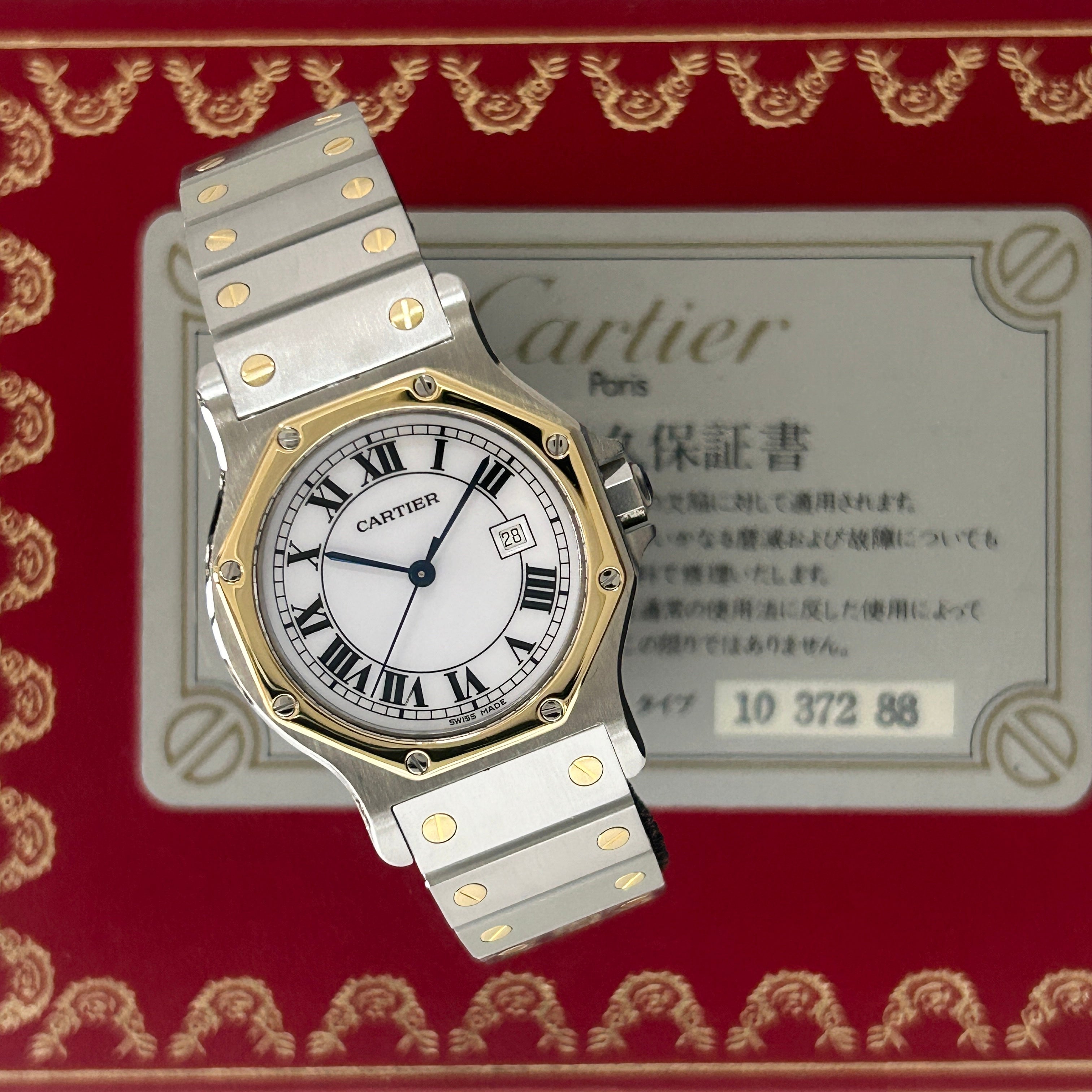 【Cartier】カルティエ<BR>サントスオクタゴン LM 18KYG×SS 永久保証書付き カルティエ修理済み