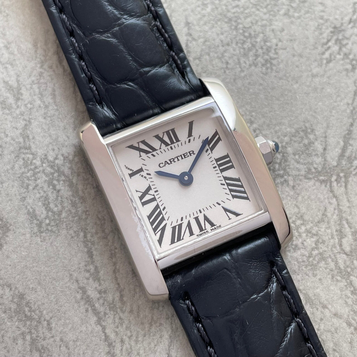[CARTIER] Tank Francises SM 18kwg Genuine 18 gold D -buckle