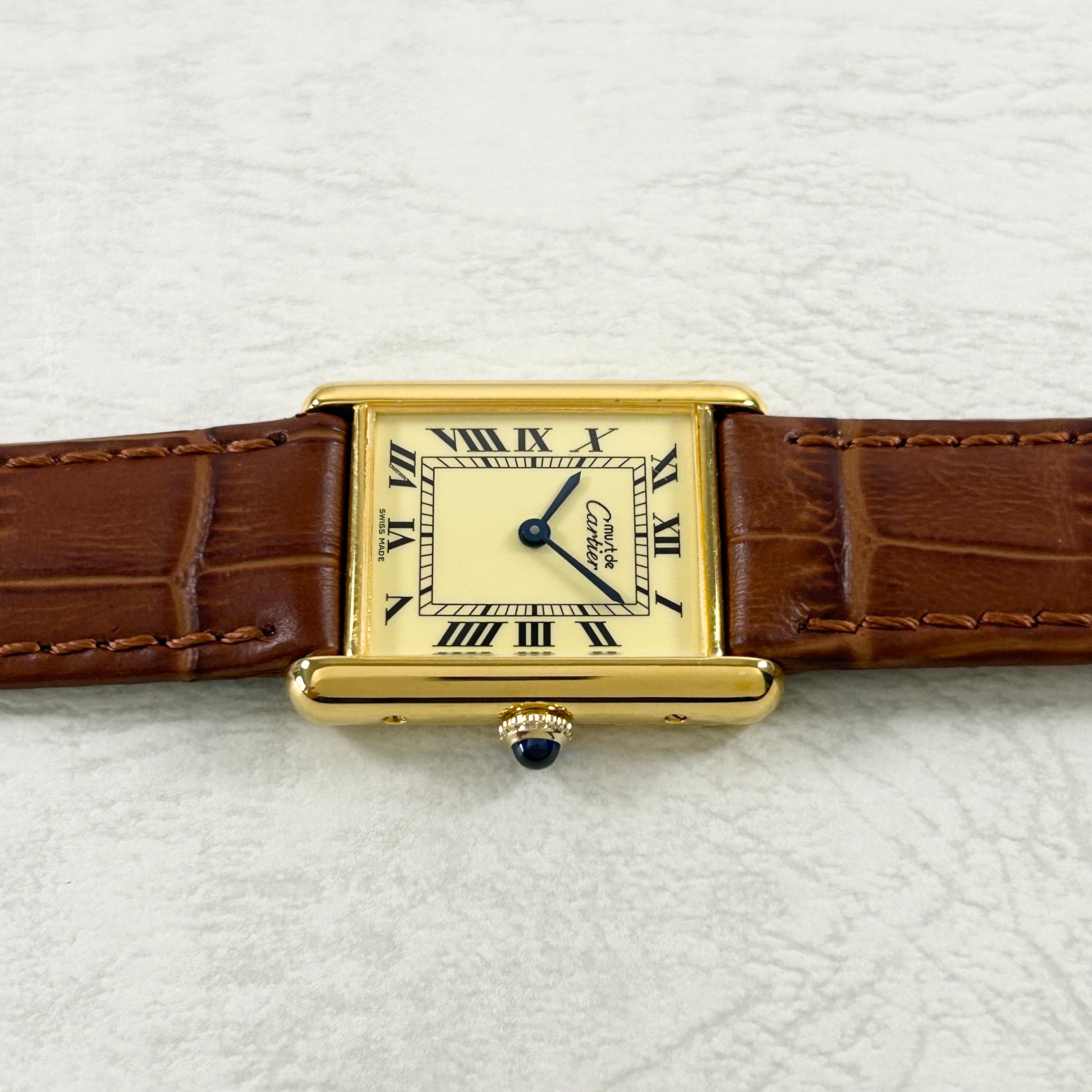 [Cartier] Cartier Must Tank LM Manual Winding Ivory Roman Permanent Warranty Included