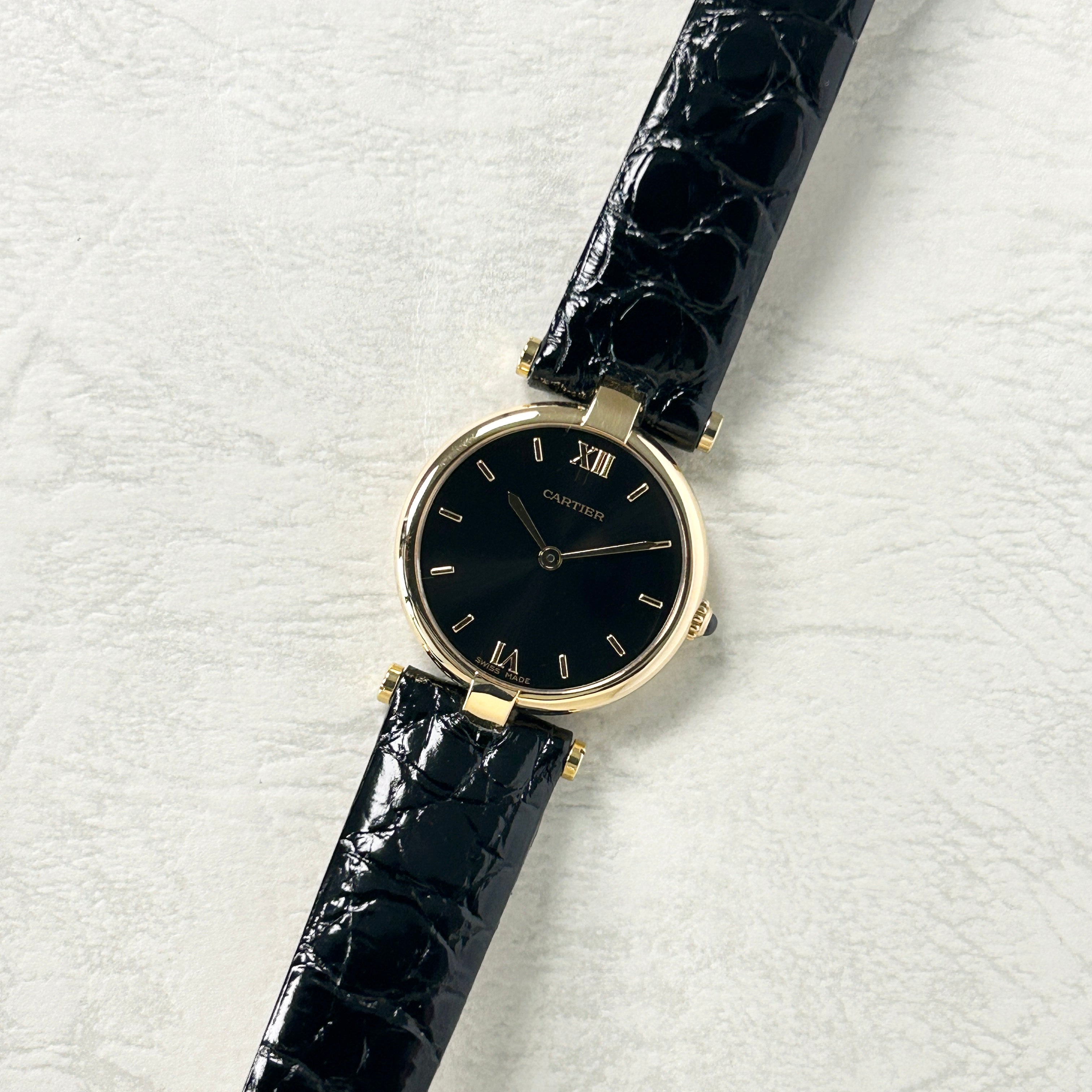 [Cartier] Vandome SM Black 2 -point Roma 18KYG