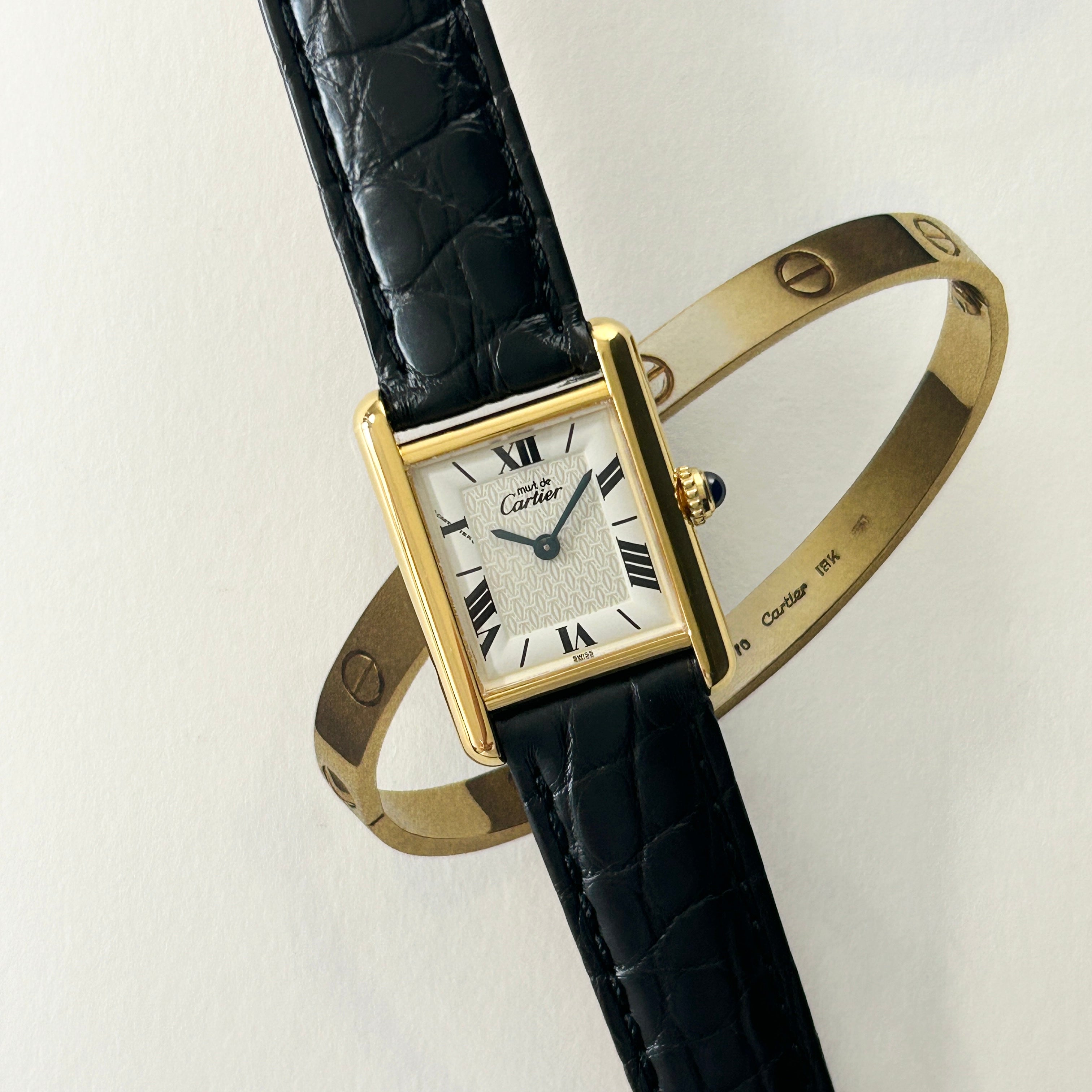 [Cartier] Cartier Must Tank SM Flying Roma with genuine D buckle