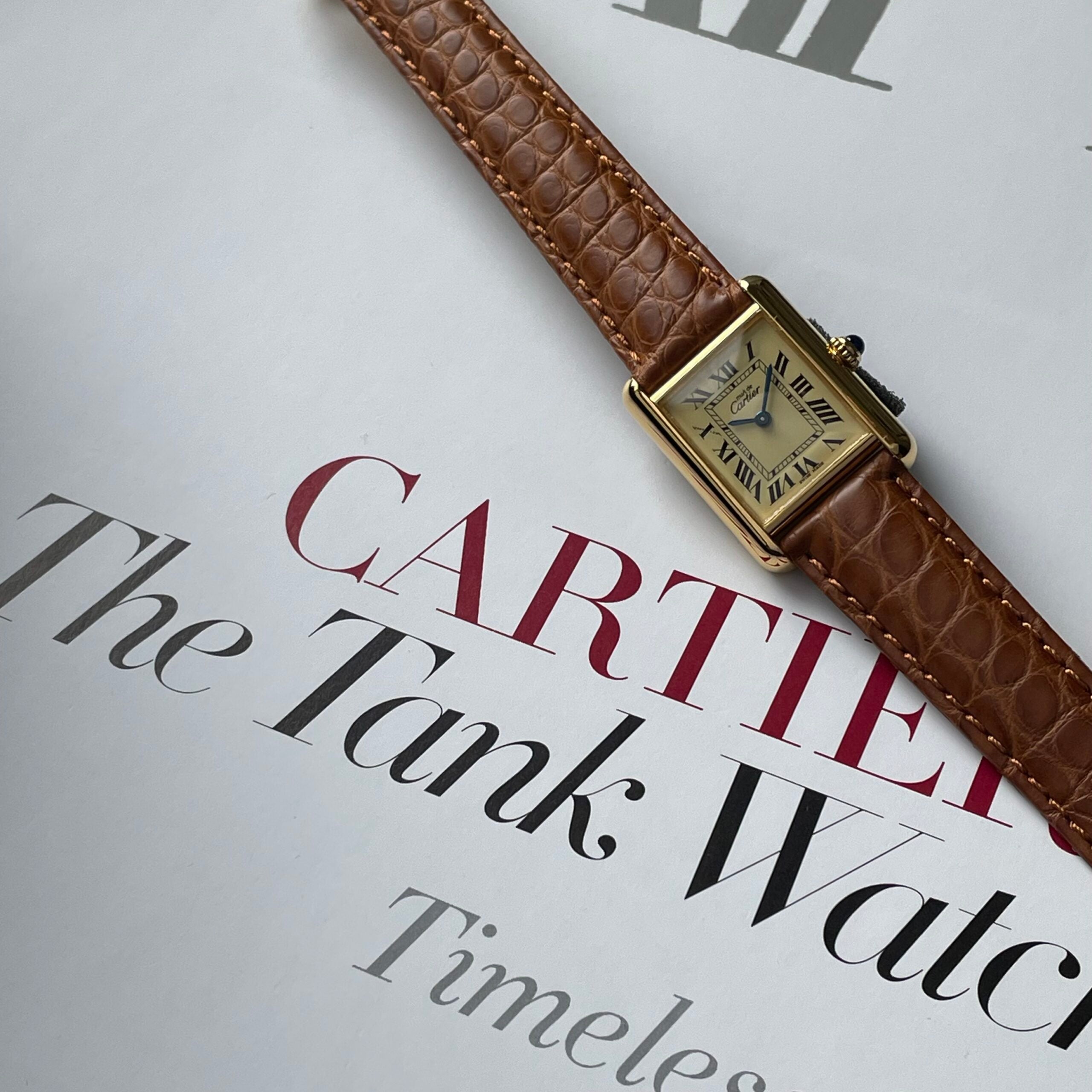【Cartier】マストタンクSM後期型アイボリーローマ文字盤