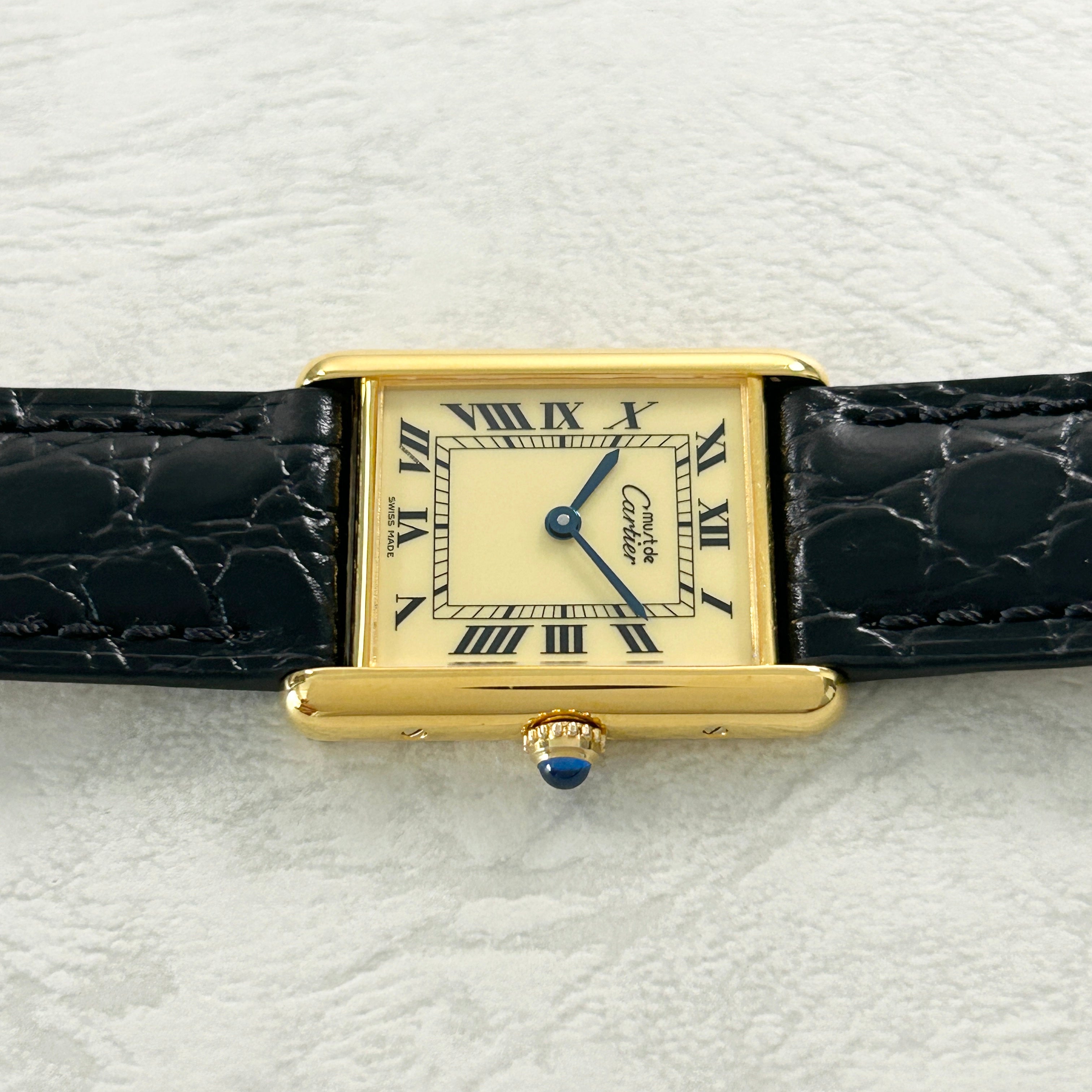 [Cartier] Cartier Must Tank LM Ivory Roma QZ with genuine buckle