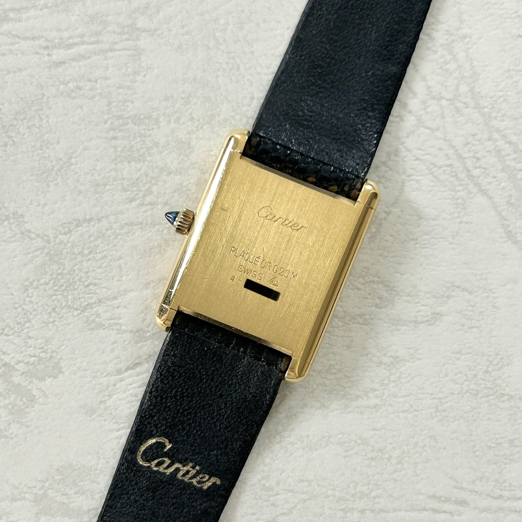 [Cartier] Cartier<br> Must Tank LM Hand-wound White Roman Pre-must de TANK with accessories