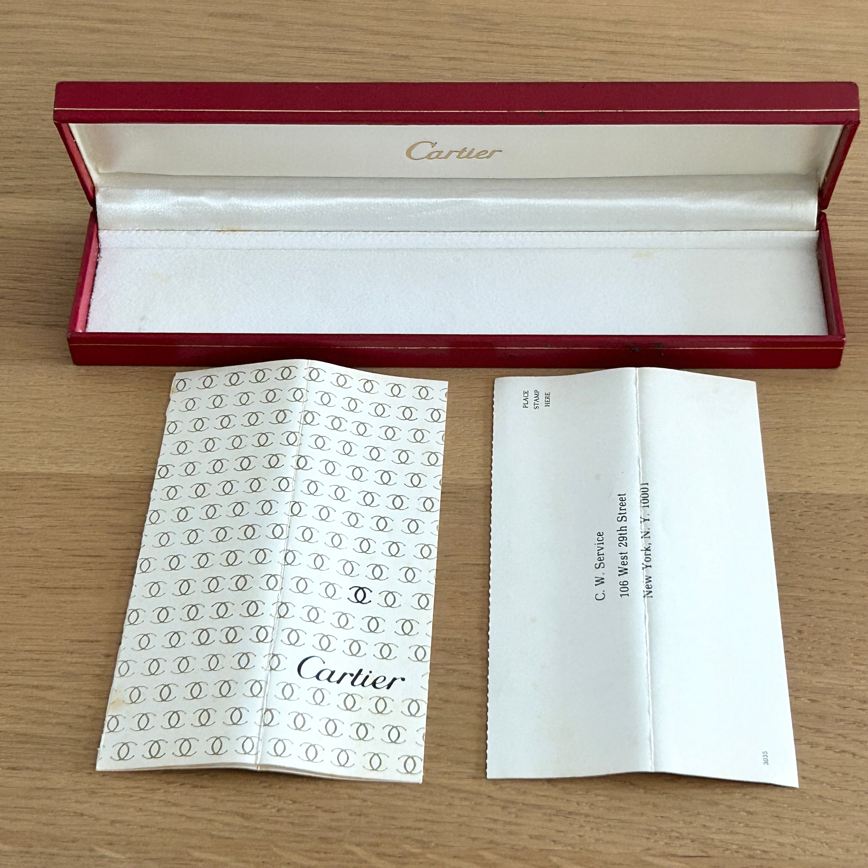 【Cartier】カルティエ <BR>マストタンク LM手巻きホワイトローマ Pre-must de TANK 付属品付き