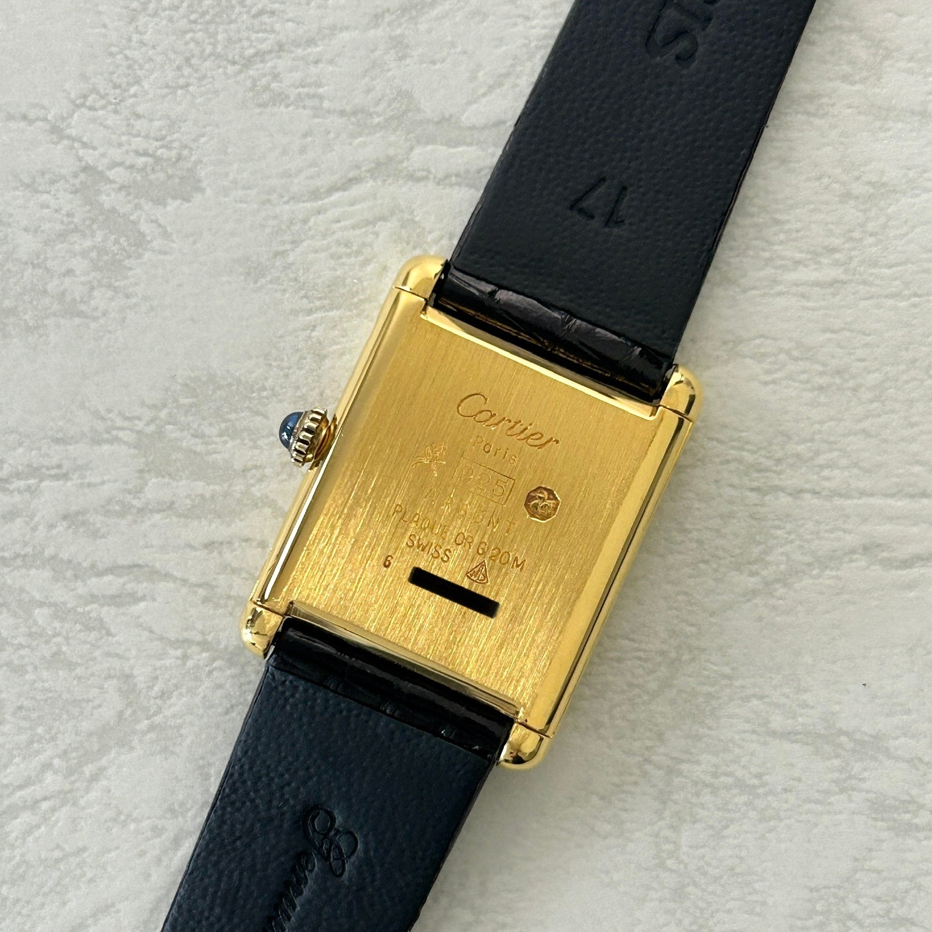 [Cartier] Cartier Must Tank LM Onyx with genuine buckle