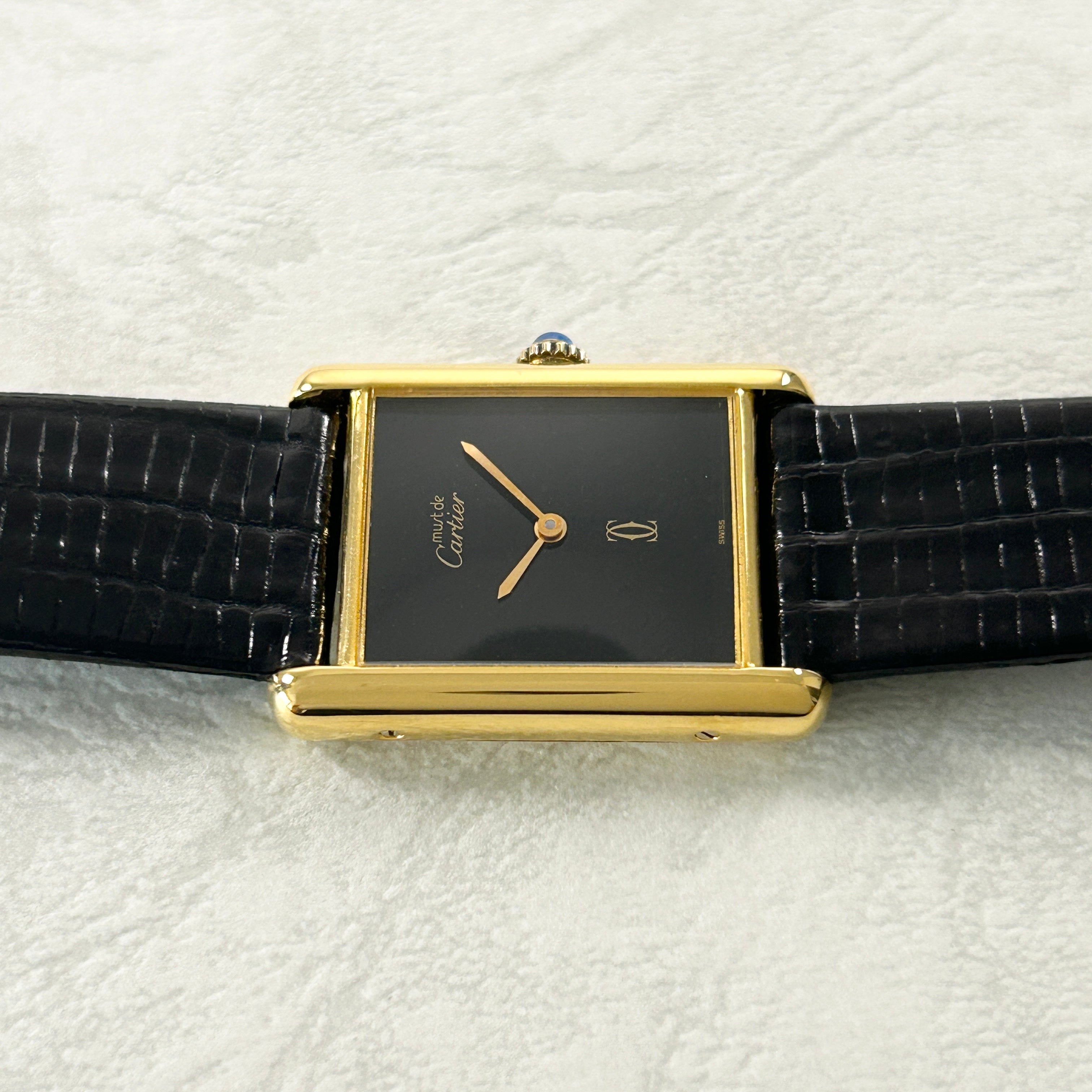 [Cartier] Cartier Must Tank LM Onyx with genuine buckle