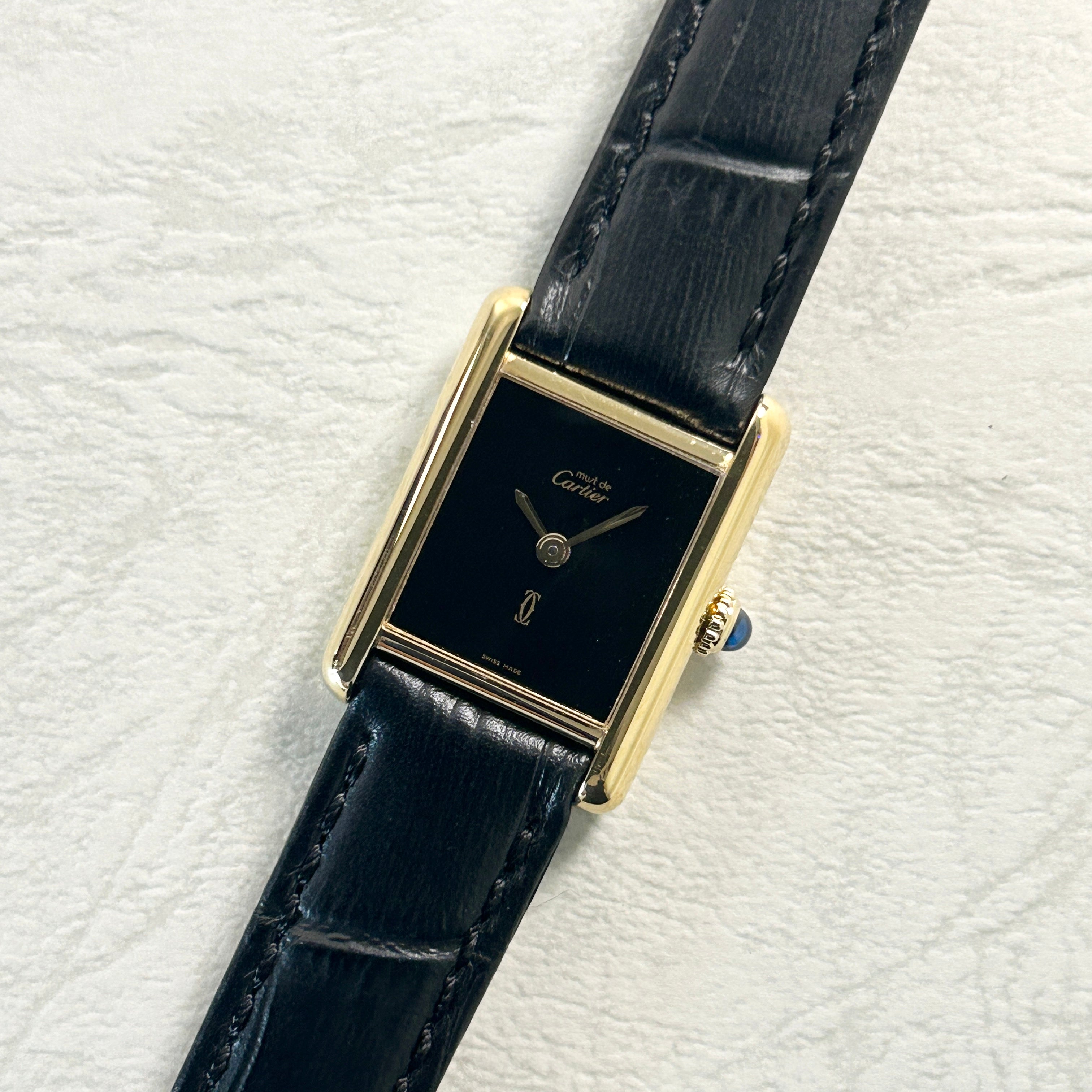 [Cartier] Cartier Must Tank SM Onyx with lifetime warranty