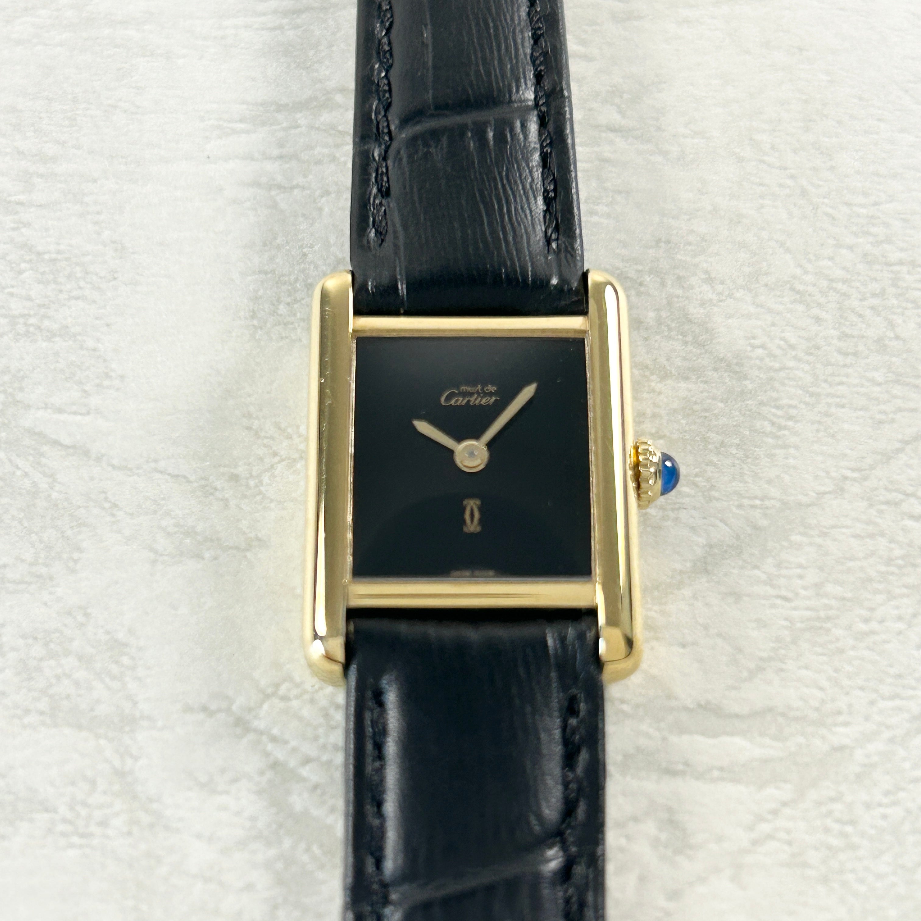 [Cartier] Cartier Must Tank SM Onyx with lifetime warranty