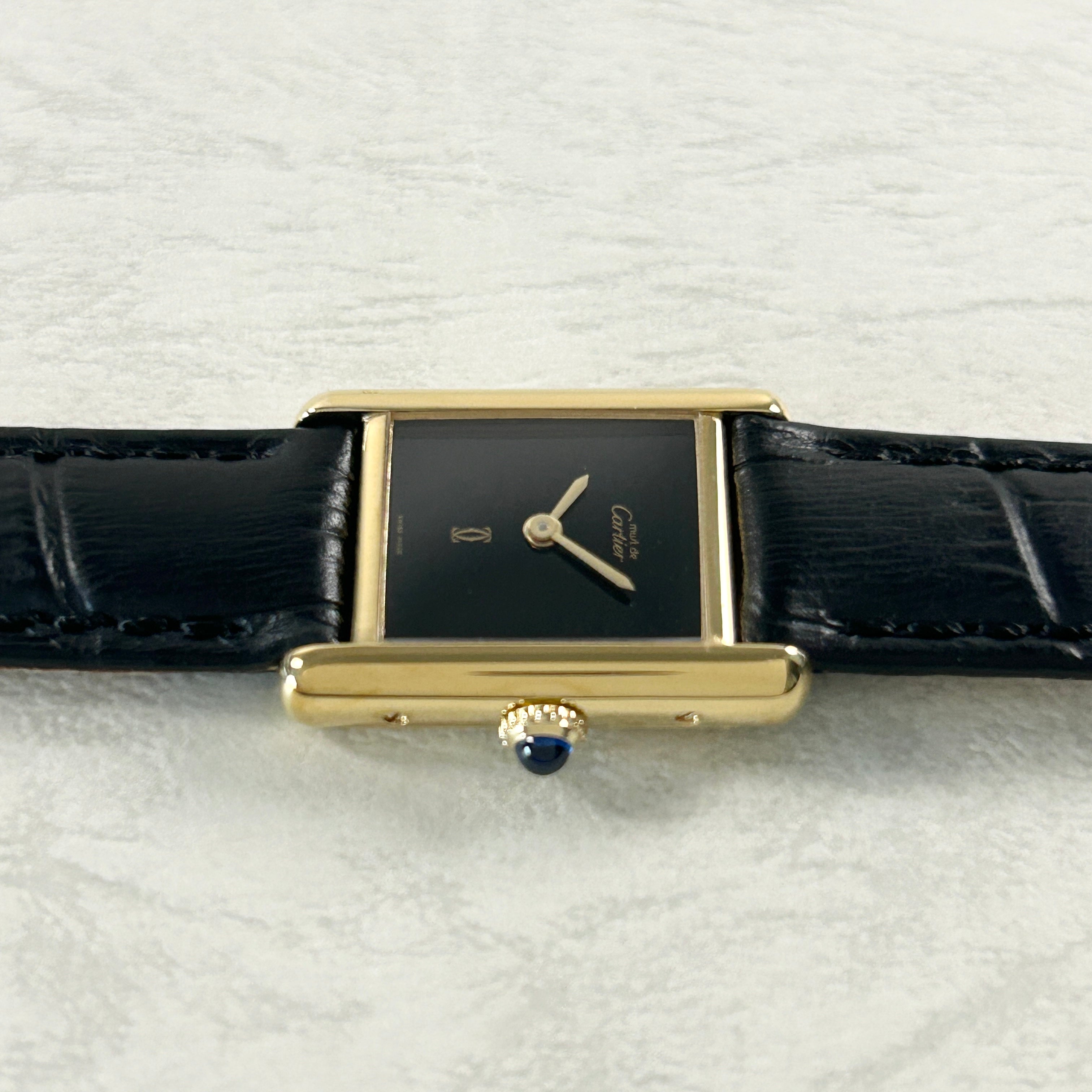 【Cartier】カルティエ<BR> マストタンク SMオニキス 永久保証書付き