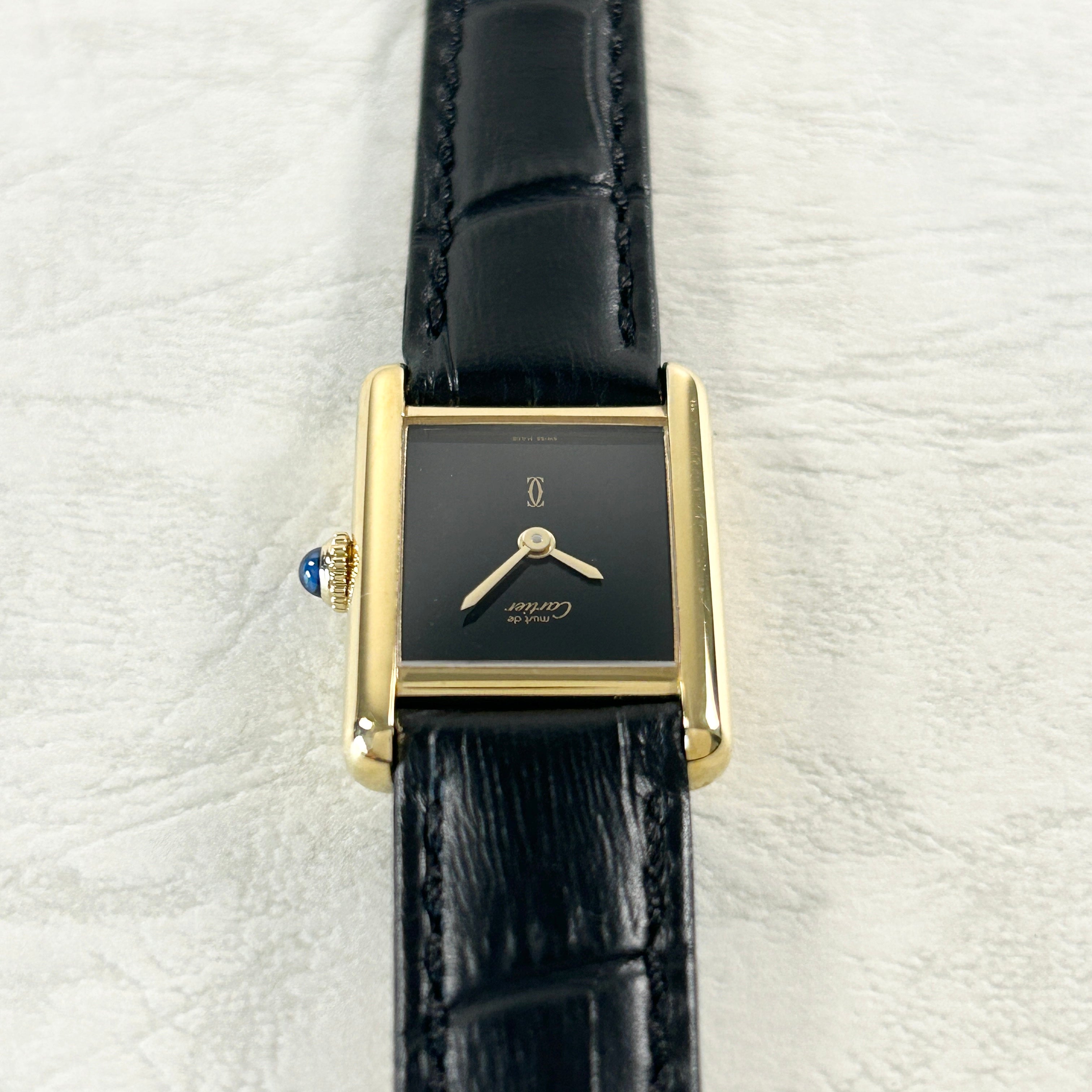 [Cartier] Cartier Must Tank SM Onyx with lifetime warranty