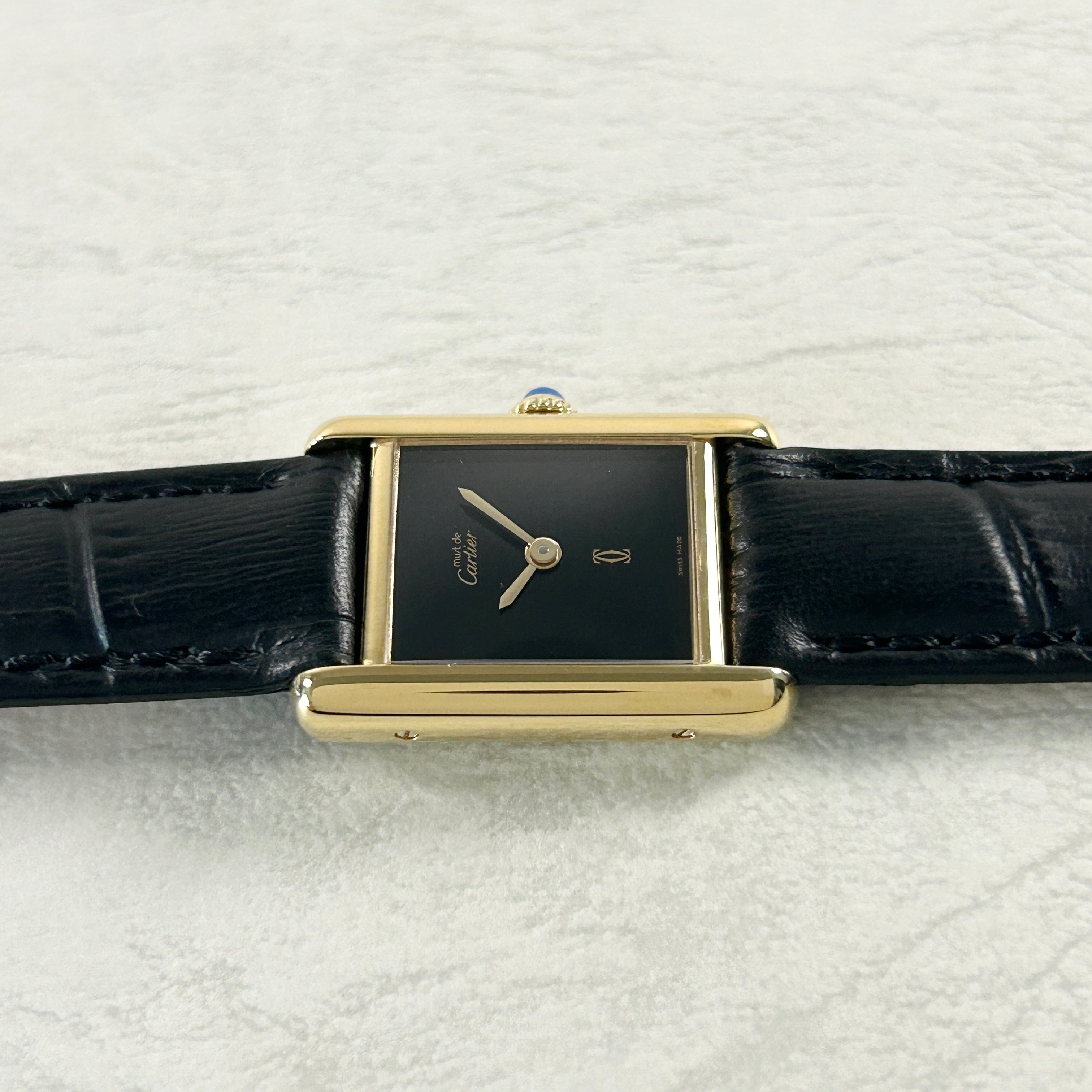 [Cartier] Cartier Must Tank SM Onyx with lifetime warranty