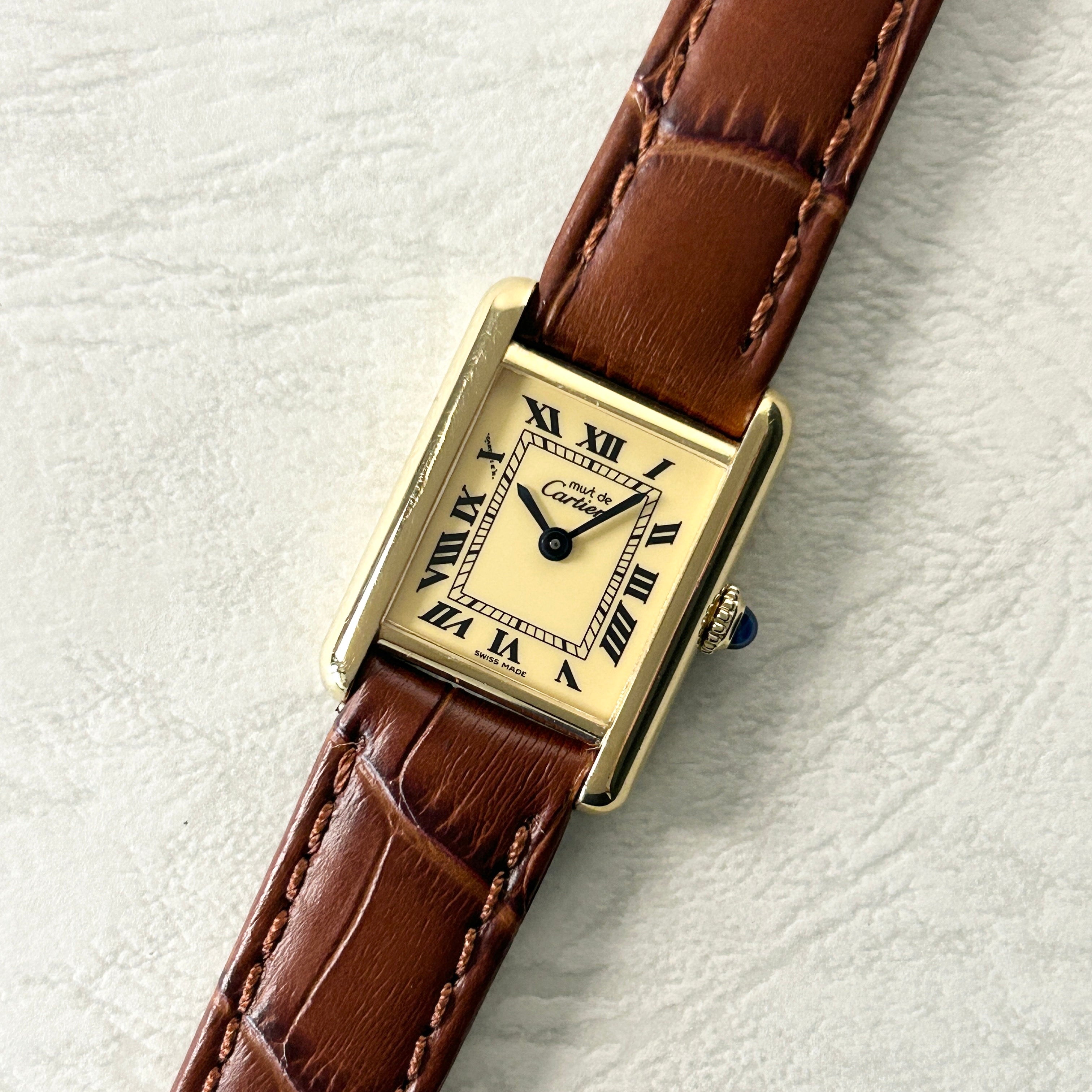 [Cartier] Cartier<br> Mast Tank SM Hand-wound Ivory Roma with lifetime warranty